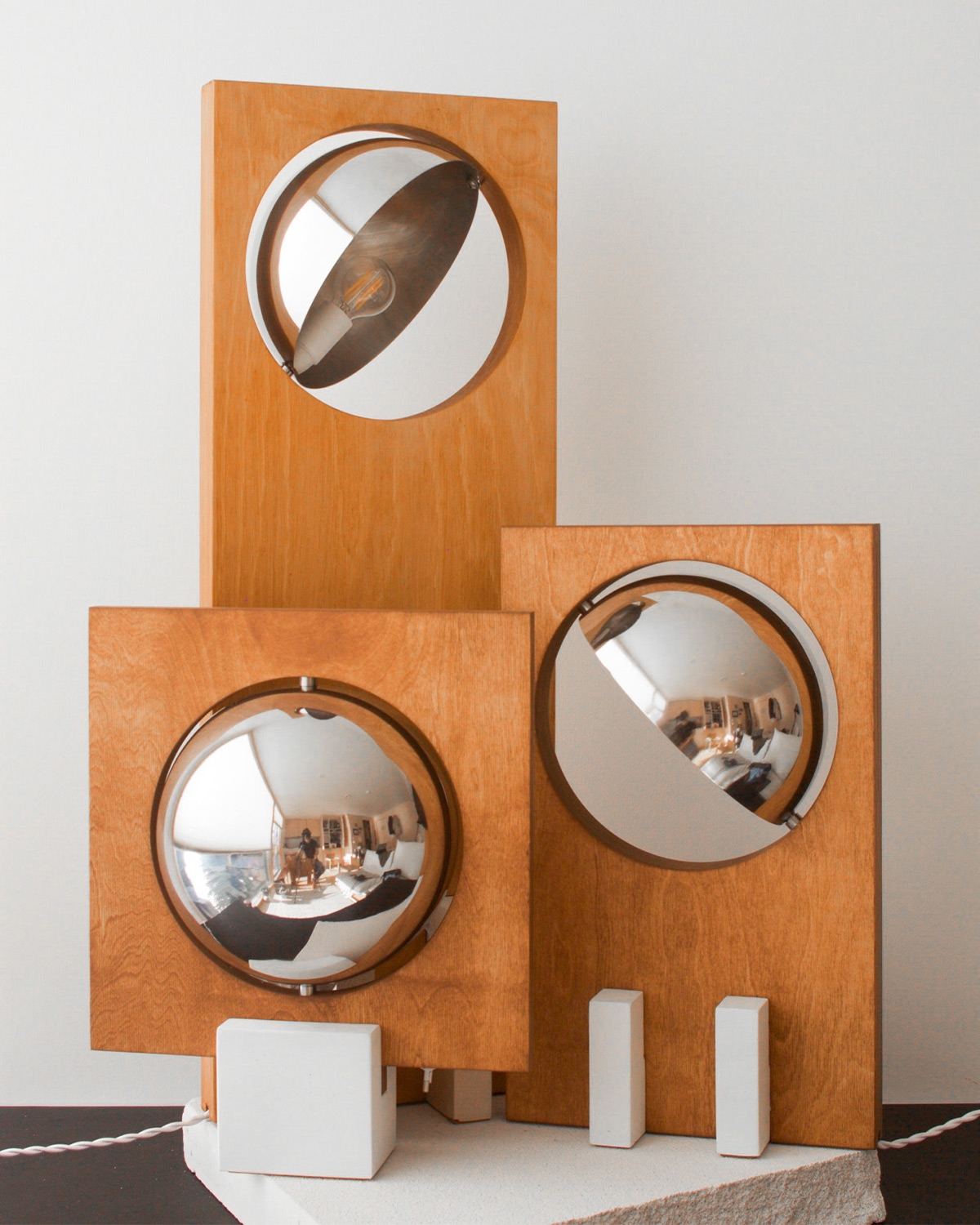 Galileo by Edoardo Lietti, made of Plywood and Travertin, Wood version, picture 2