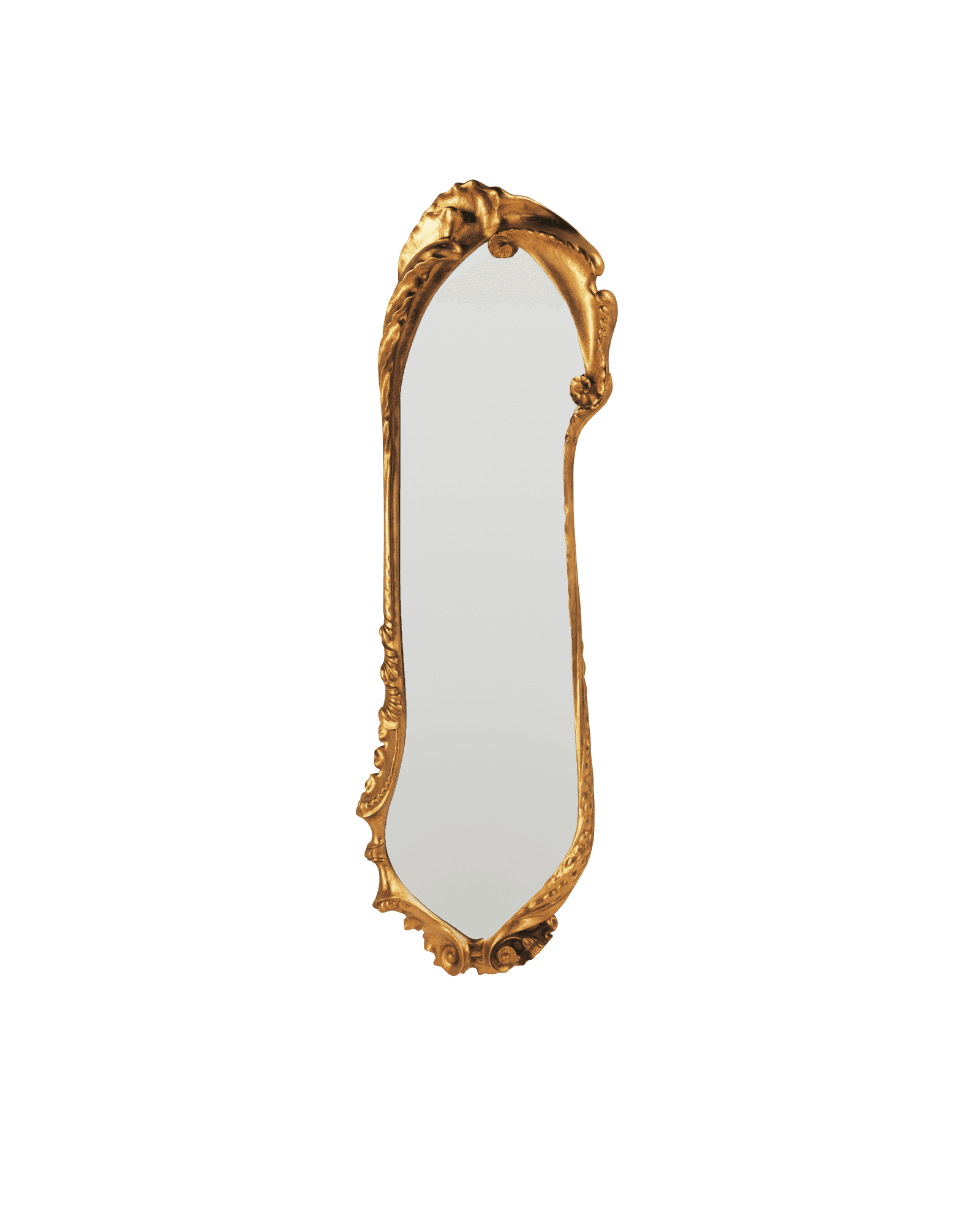 Calvet Mirror with ornate gilded curvilinear frame and baroque carved scrolls, Antoni Gaudí by BD Barcelona