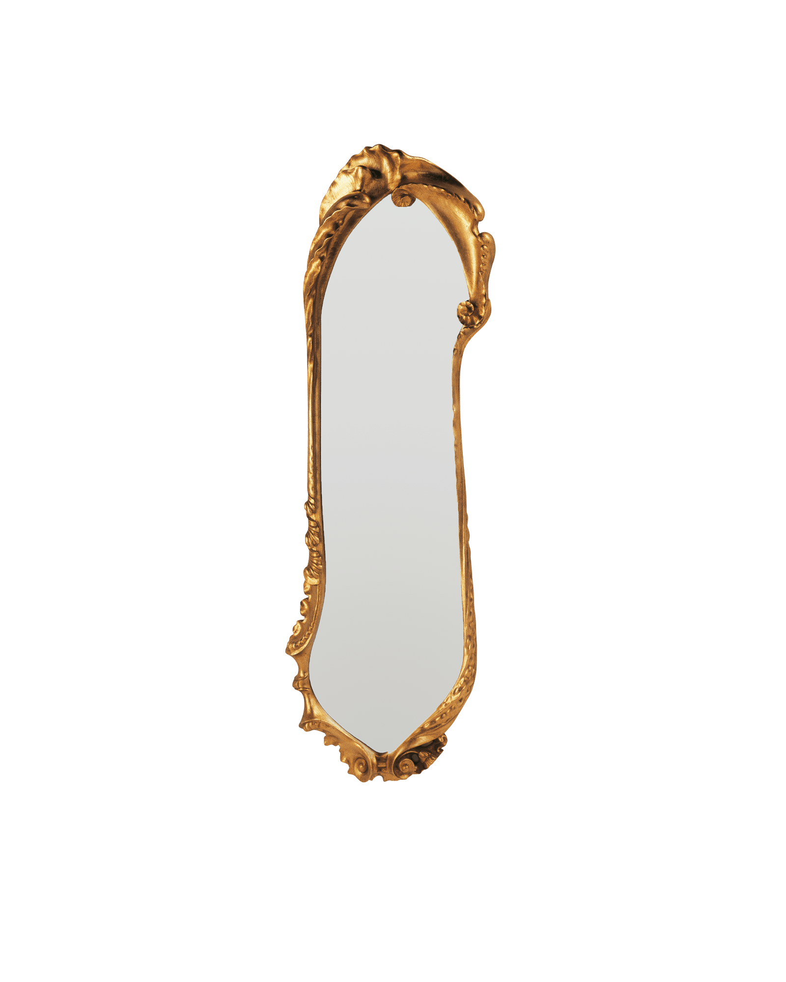 Calvet Mirror with ornate gilded curvilinear frame and baroque carved scrolls, Antoni Gaudí by BD Barcelona