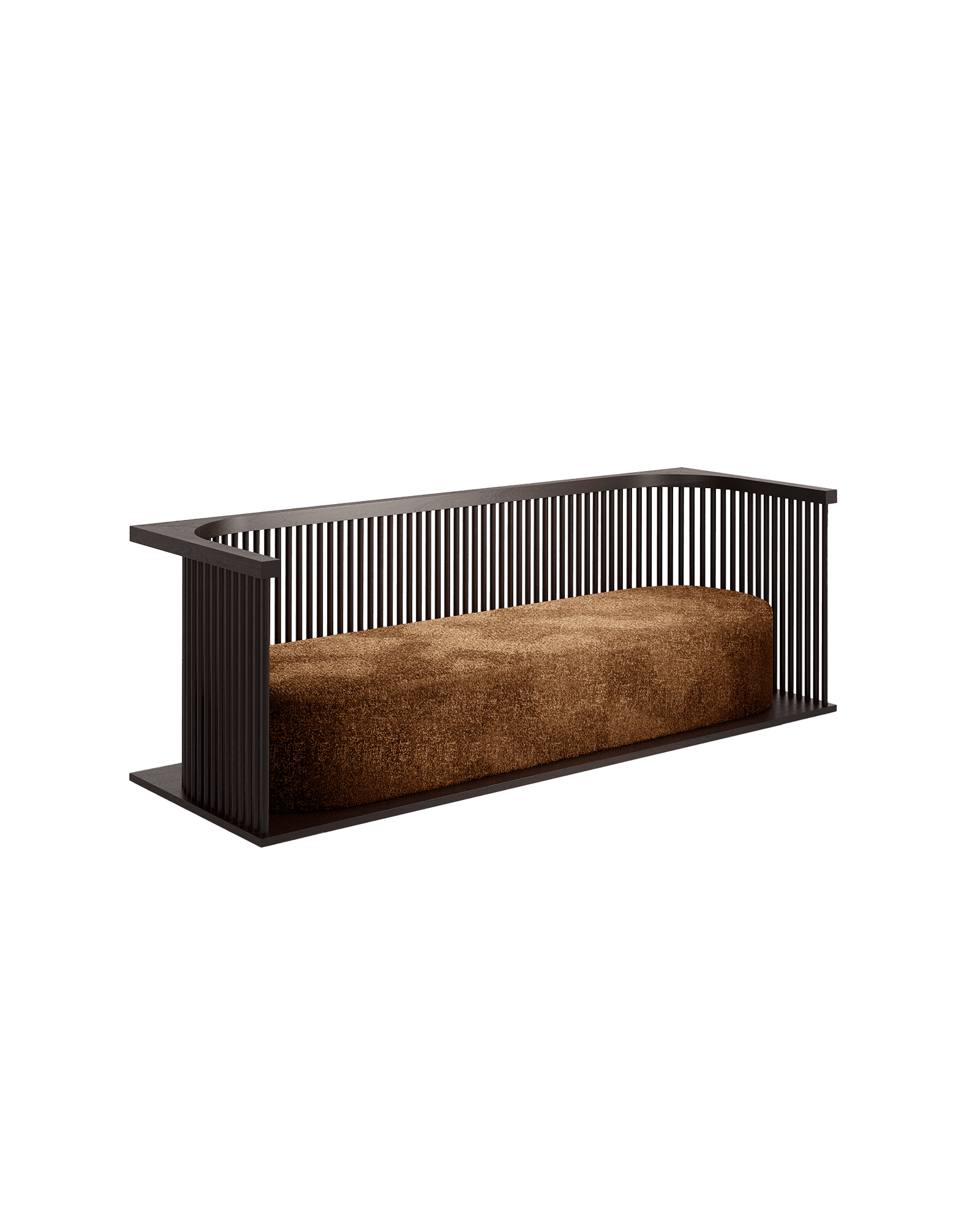 Écrin banquette by Atelier PA, minimalist upholstered bench, rational aesthetic, handcrafted in France