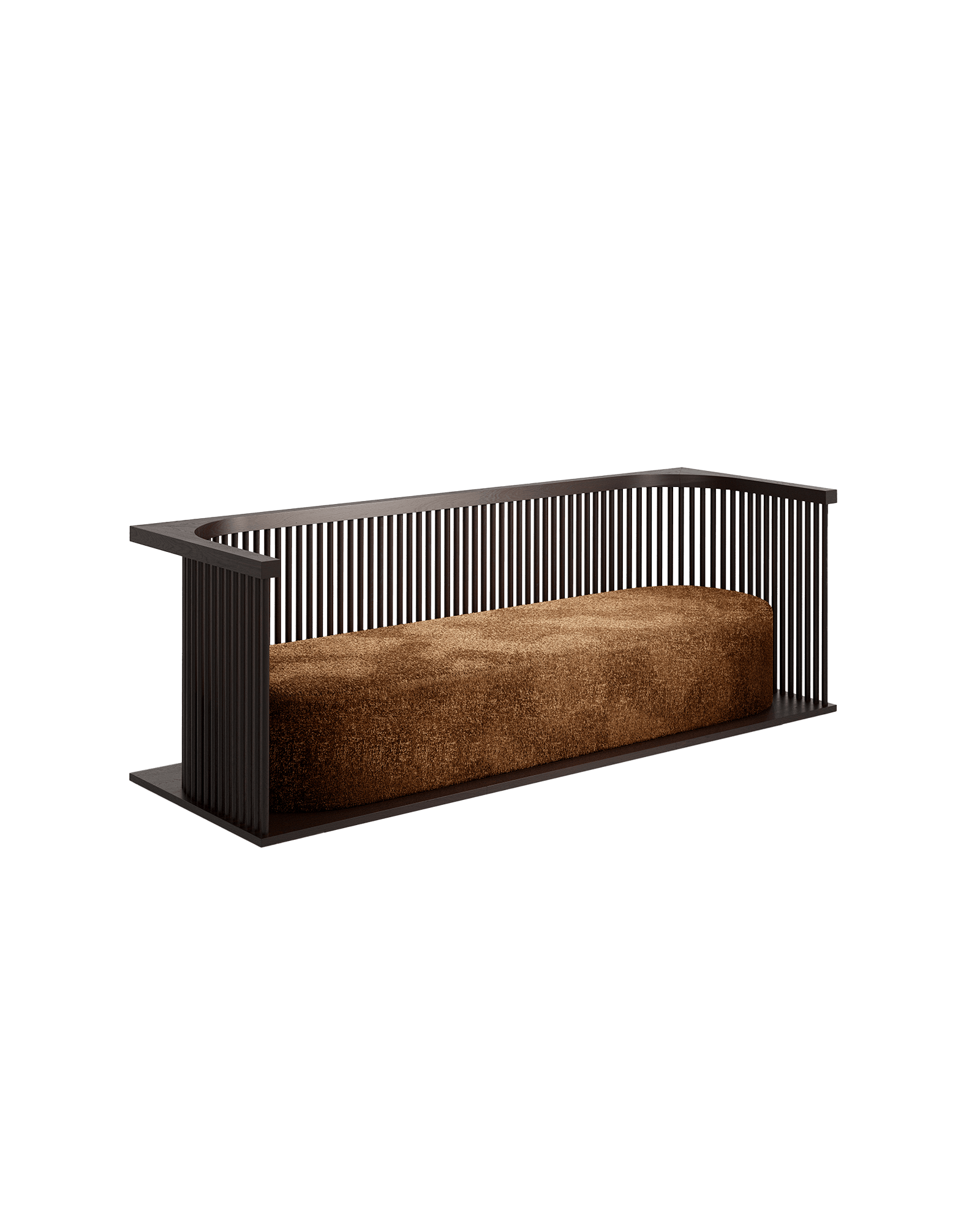 Écrin banquette by Atelier PA, minimalist upholstered bench, rational aesthetic, handcrafted in France