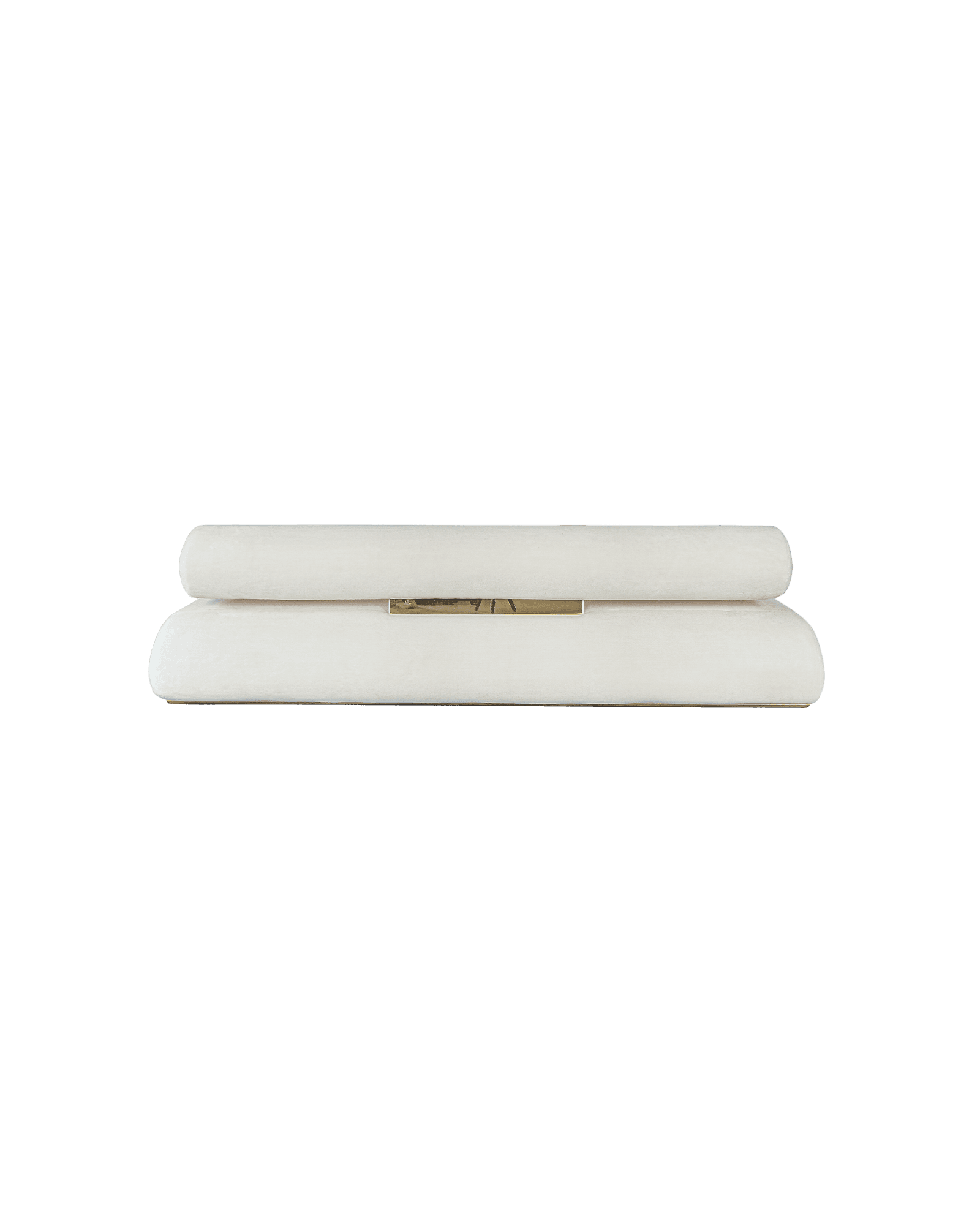 ATRA 2100 Beluga Sofa by Alexander Díaz Andersson - cream two-layer upholstered sofa with gold metallic band