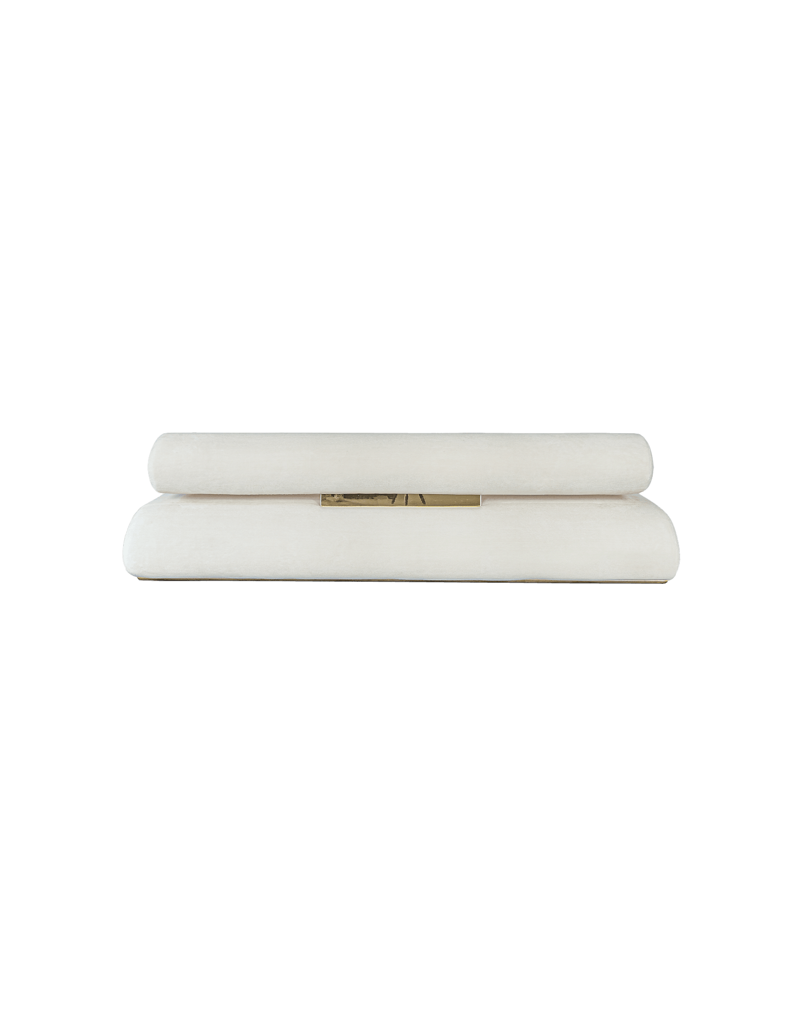 ATRA 2100 Beluga Sofa by Alexander Díaz Andersson - cream two-layer upholstered sofa with gold metallic band