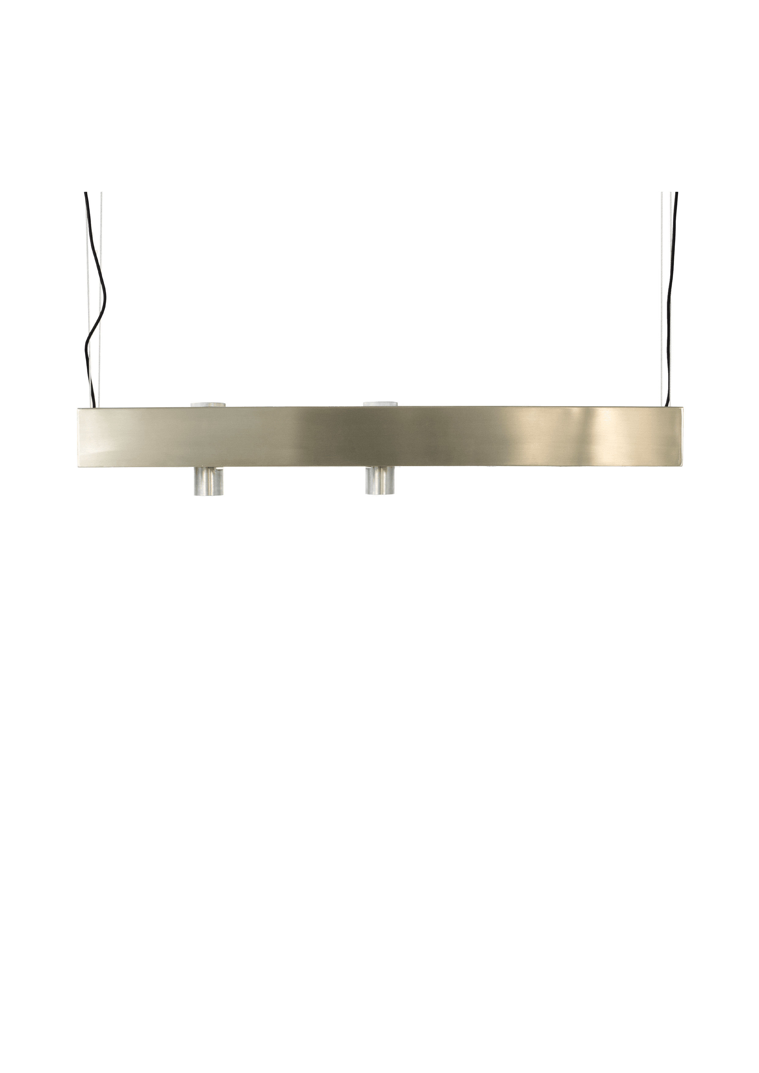 NAGOT CAPTIVE brushed metal horizontal pendant spotlight by Mattia Meneghini, minimalist Italian lighting design