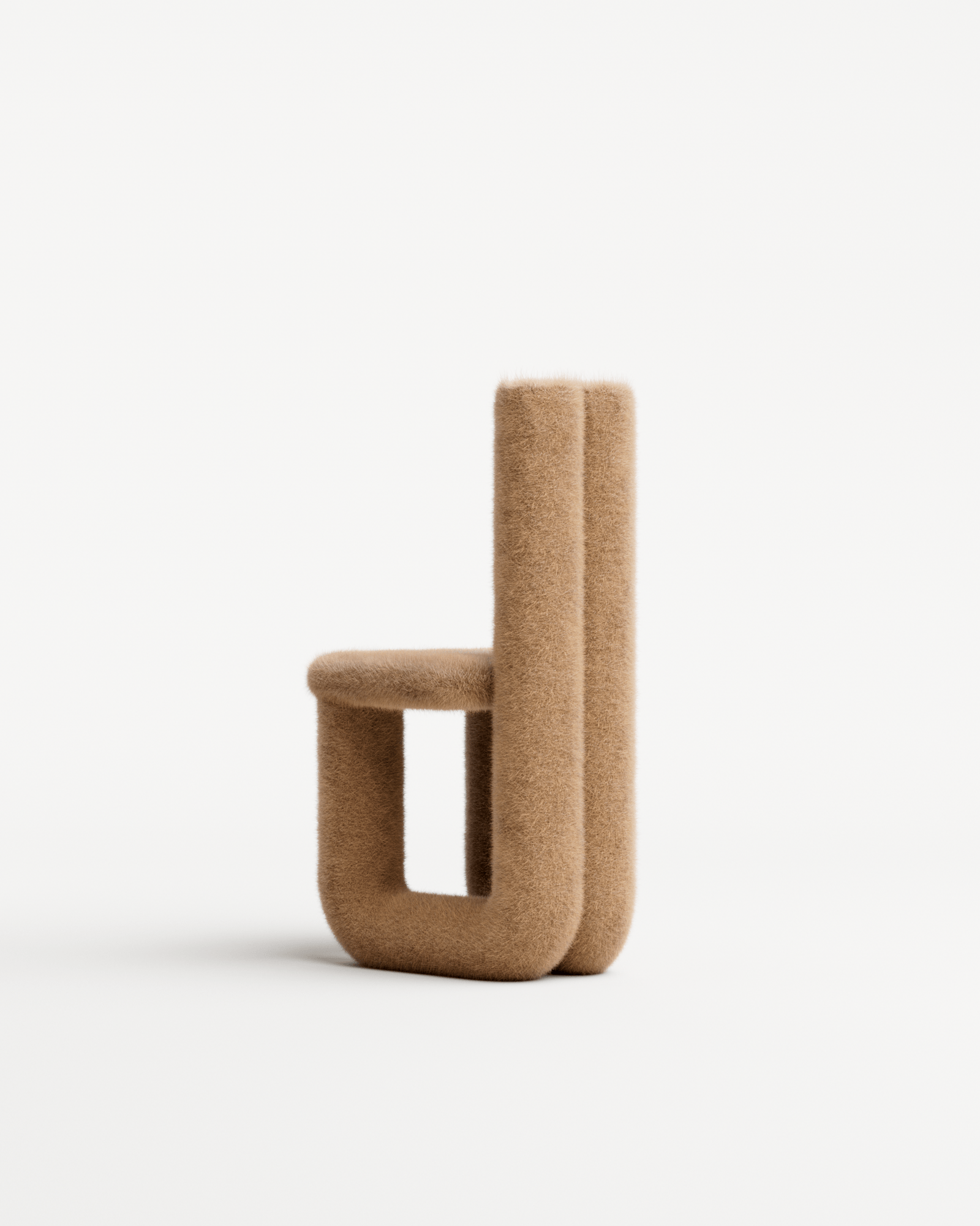 Courbes Alléchantes by Axel Chay, made of Aluminium and Fur, Chamois version, picture 2