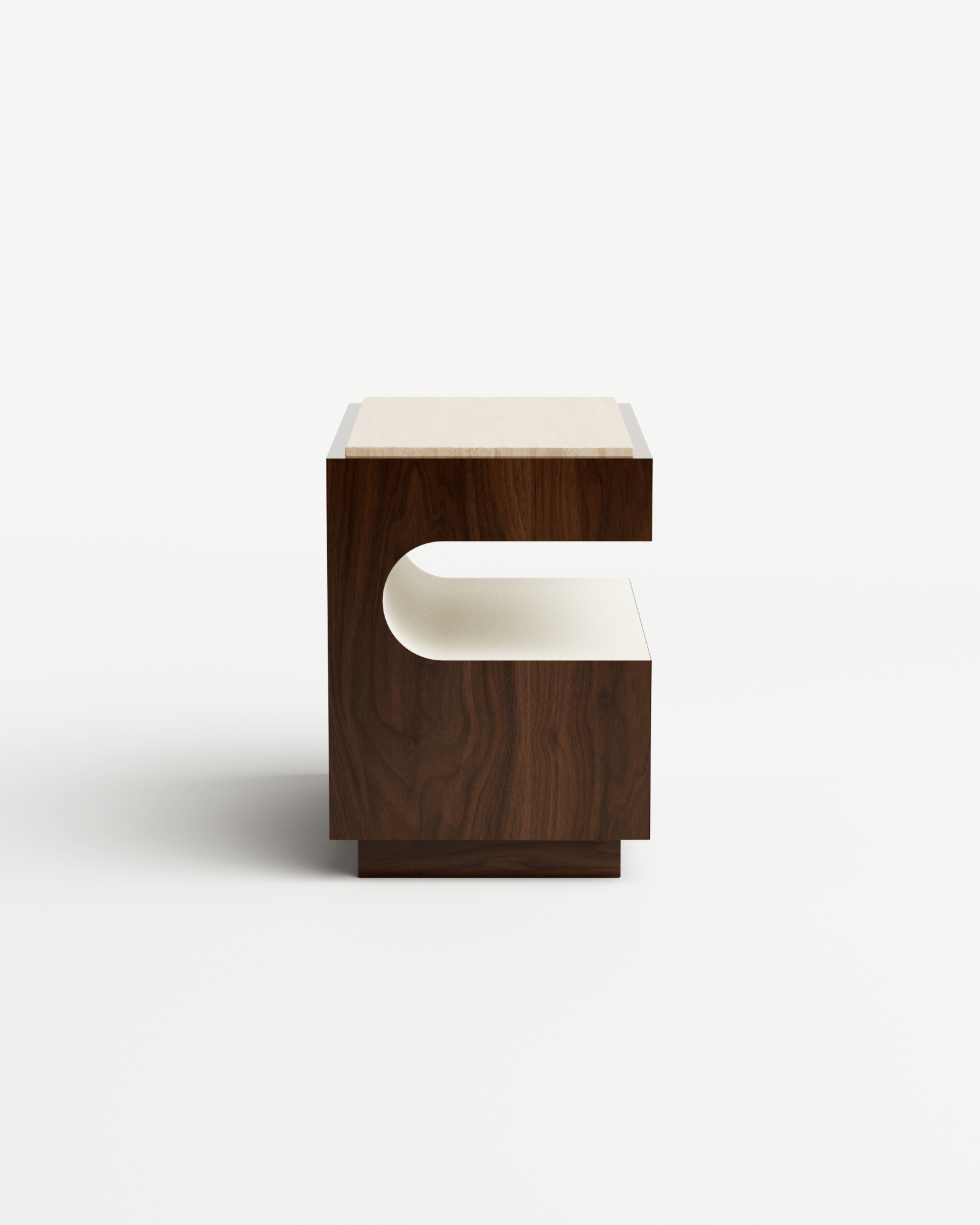 Dolci by Fabrice Juan, made of Lacquer and Wood , Walnut & Travertine Top version, picture 3