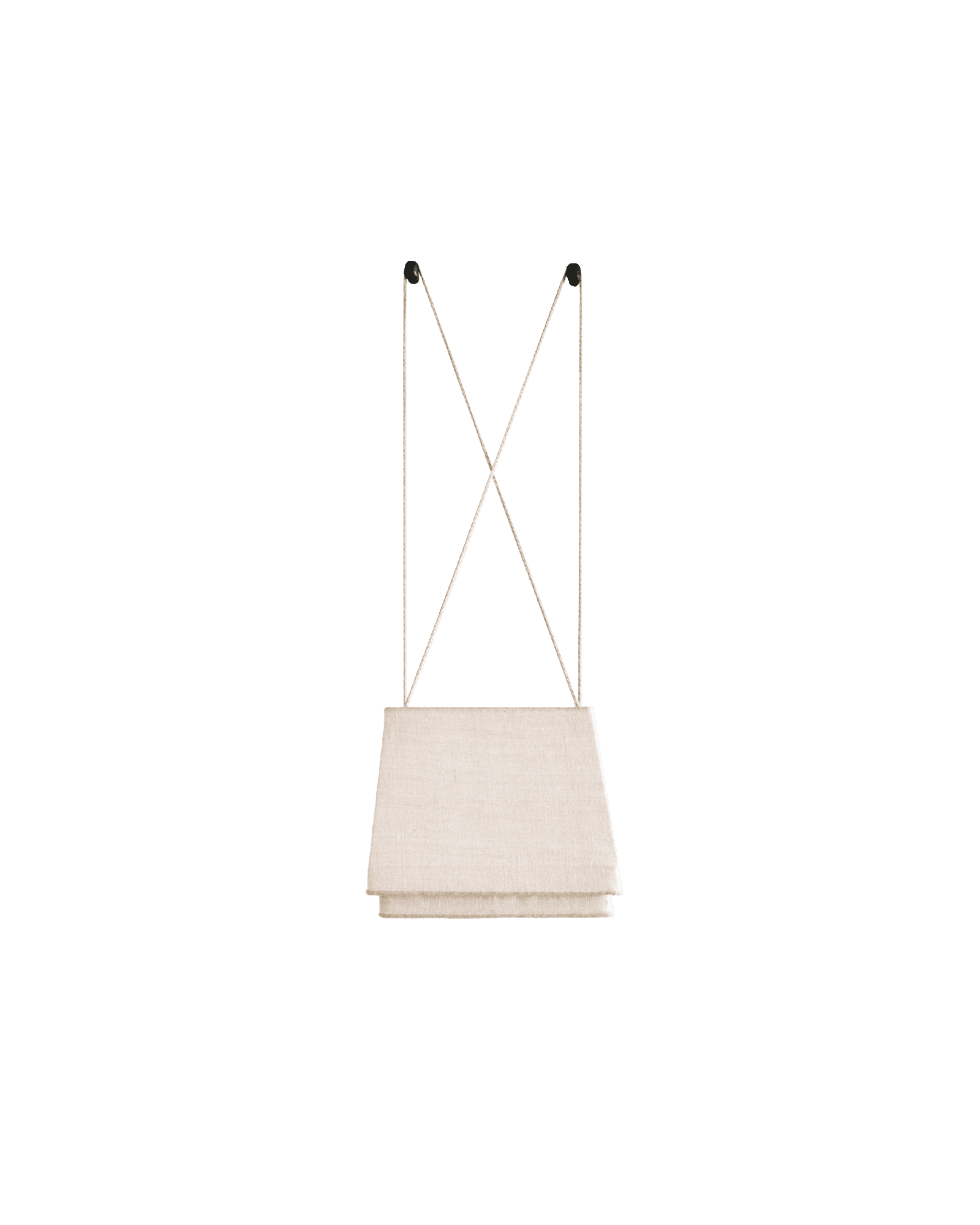 Etel wall light by Studio Ebur - layered beige linen shade with natural cord X-mount, Ebur Editions
