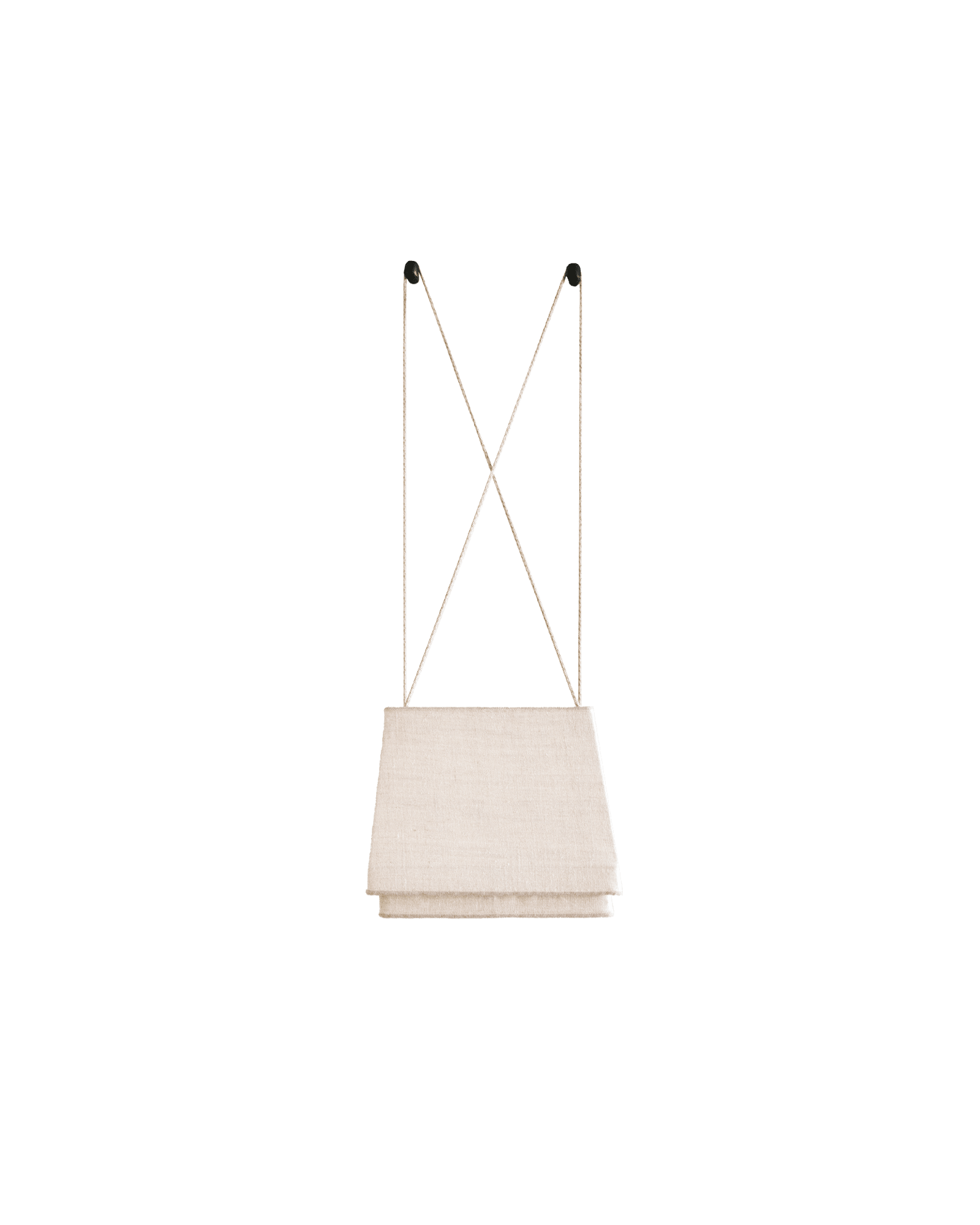 Etel wall light by Studio Ebur - layered beige linen shade with natural cord X-mount, Ebur Editions