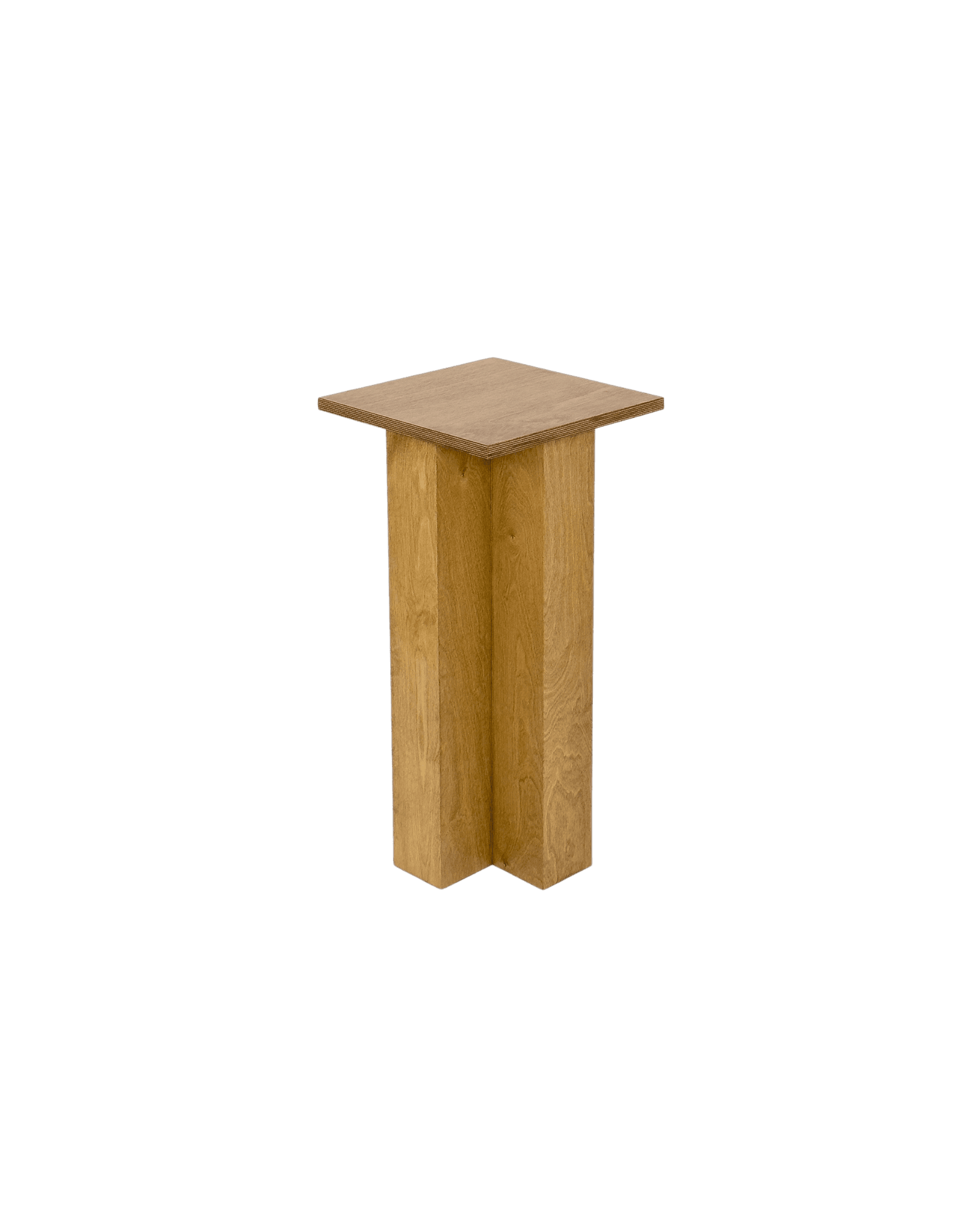 Entry Column by Goons - birch plywood pedestal table, fluted column base with layered edge top