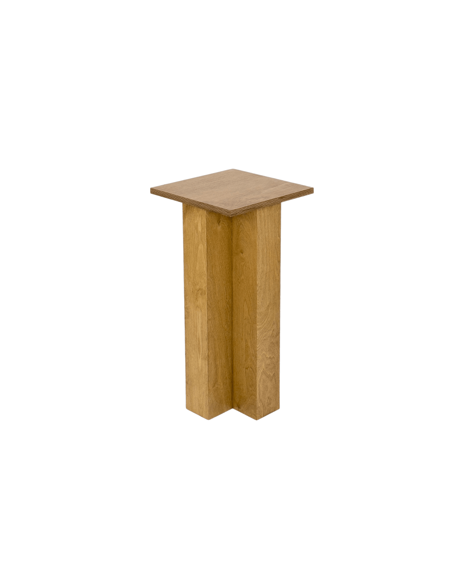 Entry Column by Goons - birch plywood pedestal table, fluted column base with layered edge top