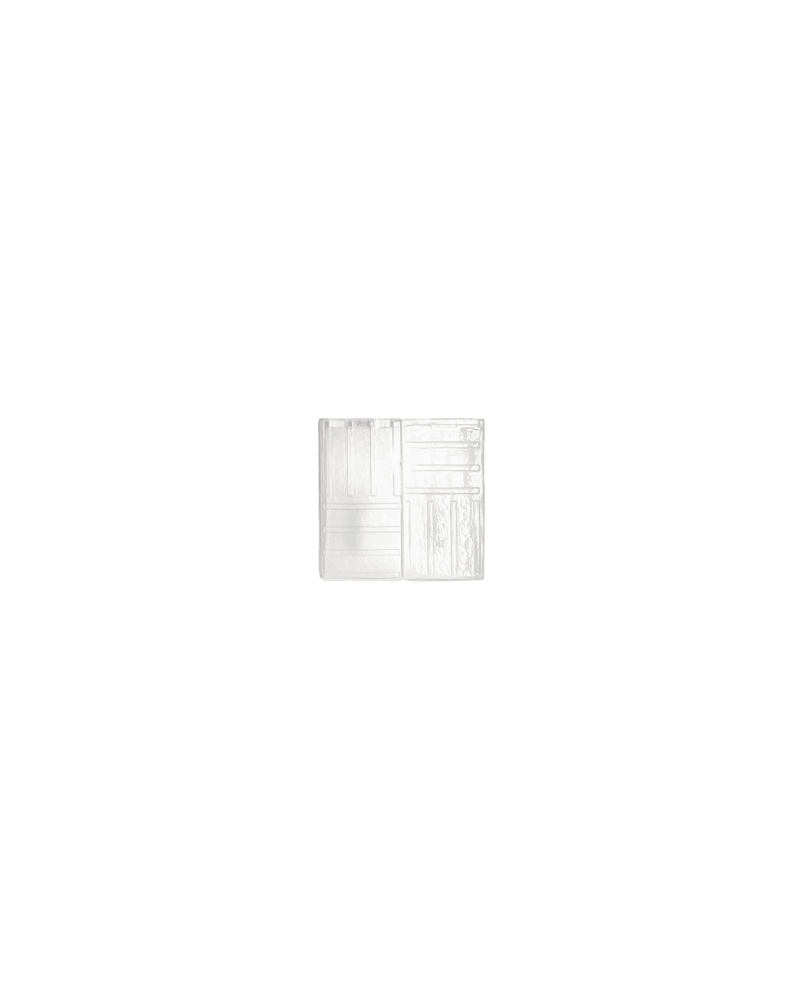 Canale Mini by De Troupe - translucent glass panel, raised geometric ridge texture, clear to off-white