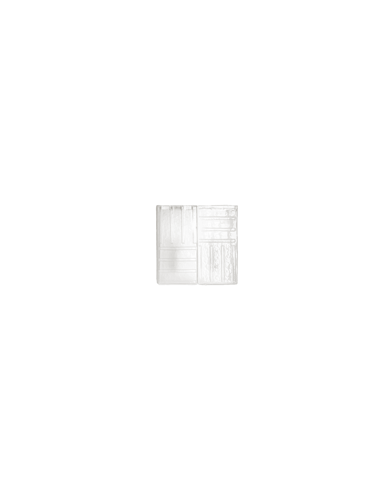 Canale Mini by De Troupe - translucent glass panel, raised geometric ridge texture, clear to off-white