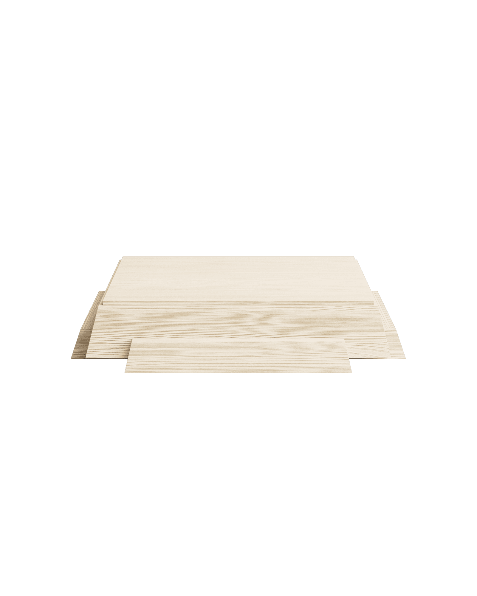 Kami 12 Coffee Table by Le Cann – sandblasted pine tiered platform, three stepped rectangular levels
