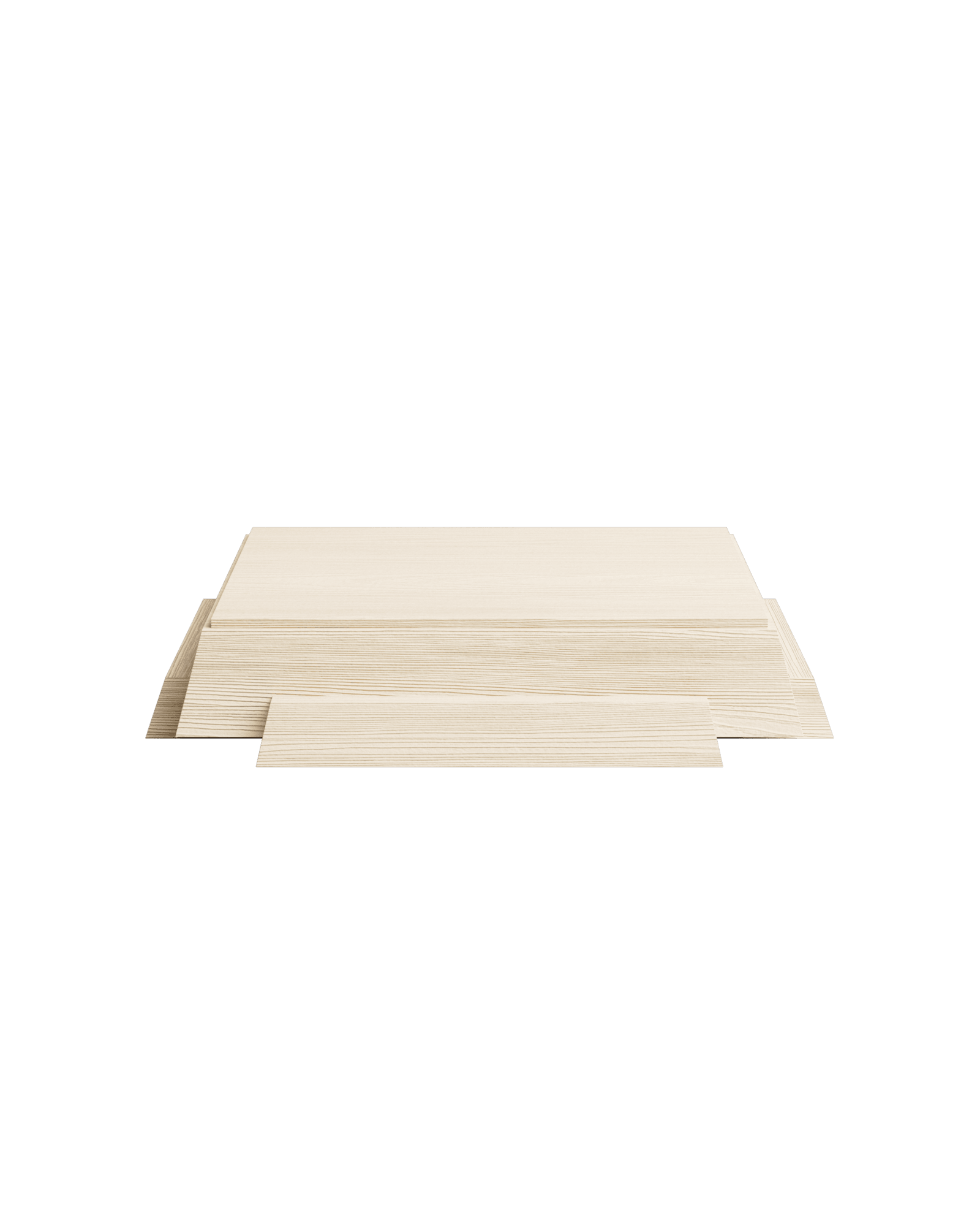 Kami 12 Coffee Table by Le Cann – sandblasted pine tiered platform, three stepped rectangular levels