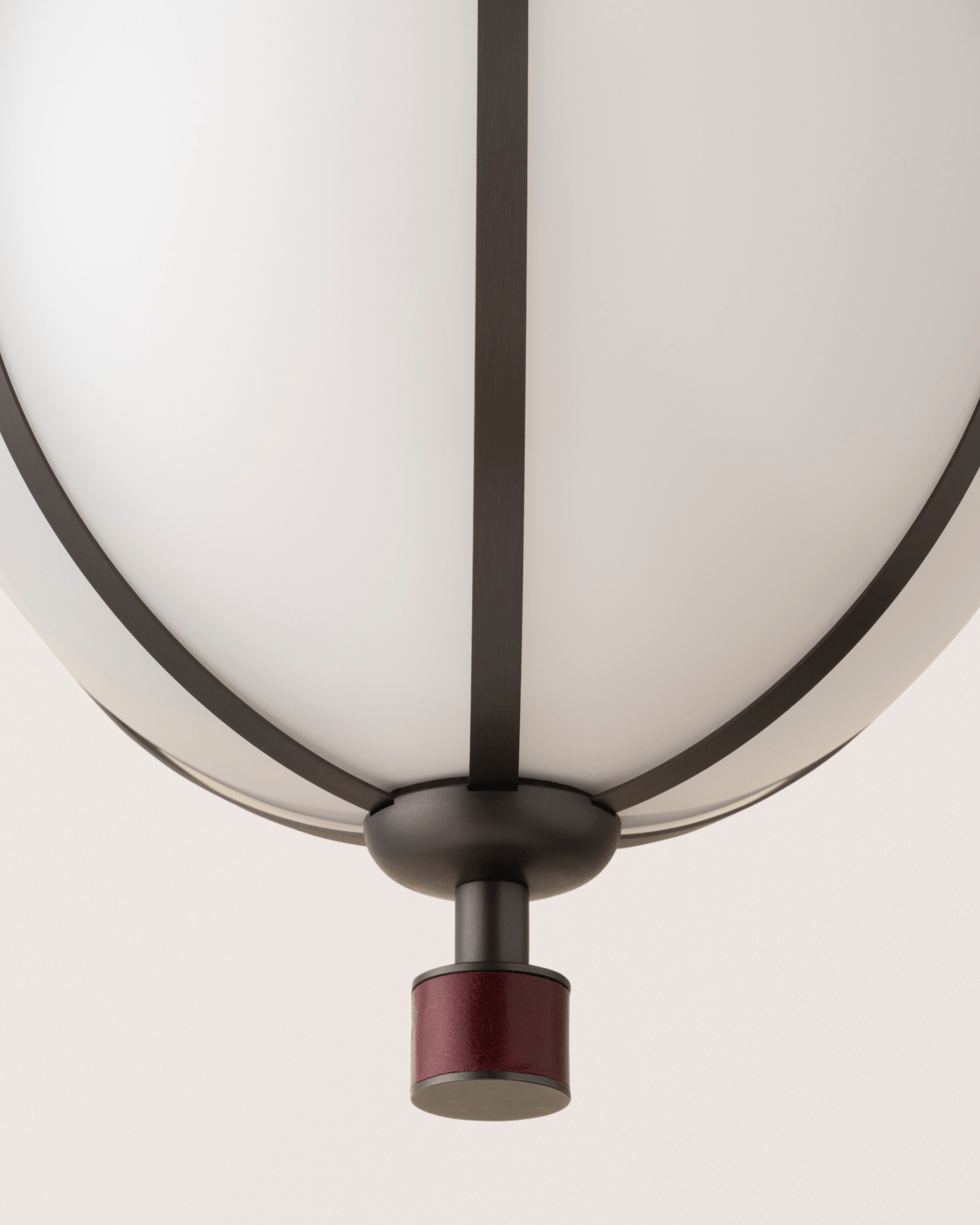 Konekt Collection by Konekt, made of Glass and Brass, Satin Black - Maroon Leather version, picture 3