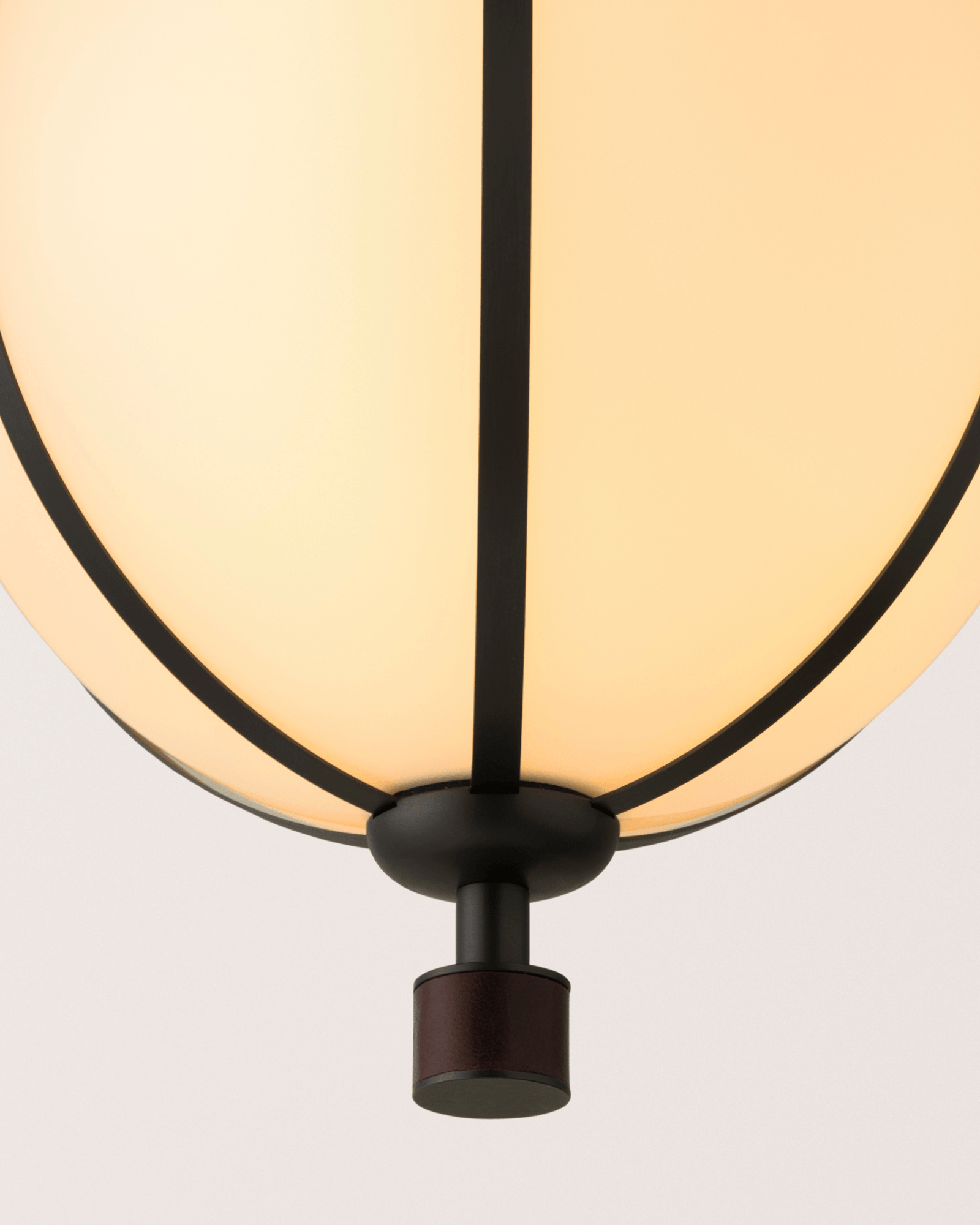 Konekt Collection by Konekt, made of Glass and Brass, Satin Black - Maroon Leather version, picture 2