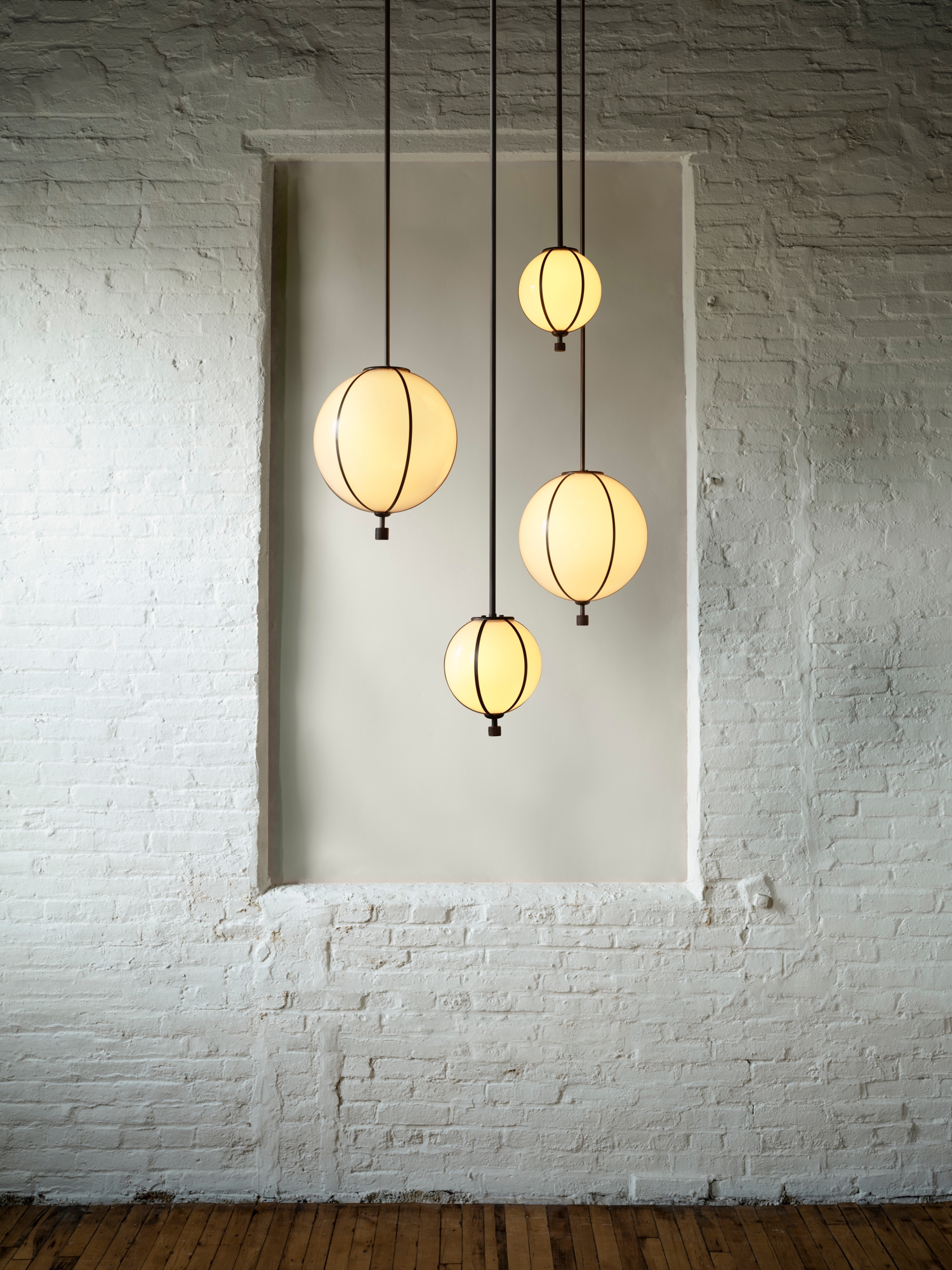 Konekt Collection by Konekt, made of Glass and Brass, Satin Black - Maroon Leather version, picture 4