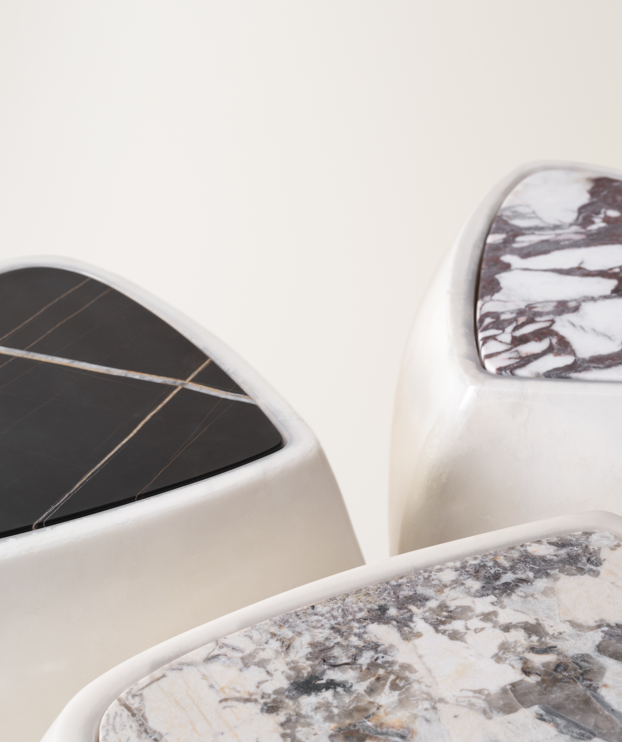Konekt Collection by Konekt, made of Marble and Fiberglass, Cream High Gloss - Calacatta Viola Marble version, picture 4