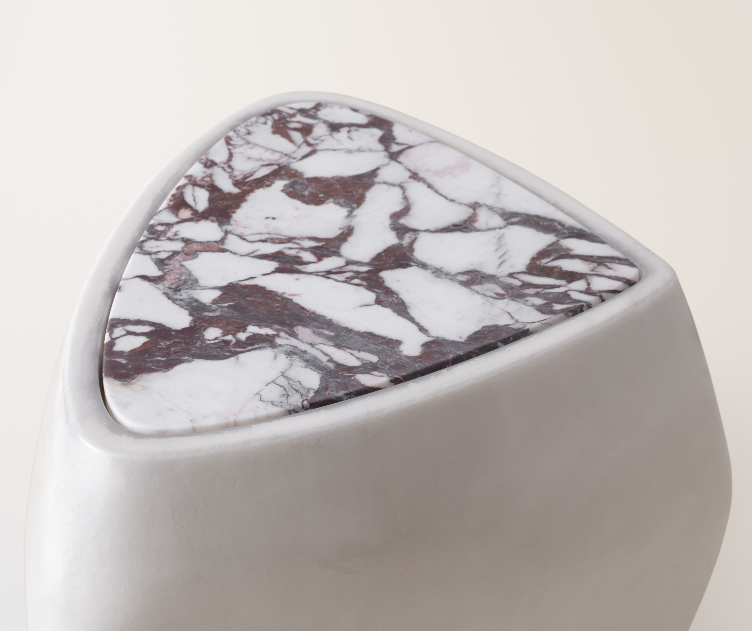 Konekt Collection by Konekt, made of Marble and Fiberglass, Cream High Gloss - Calacatta Viola Marble version, picture 3