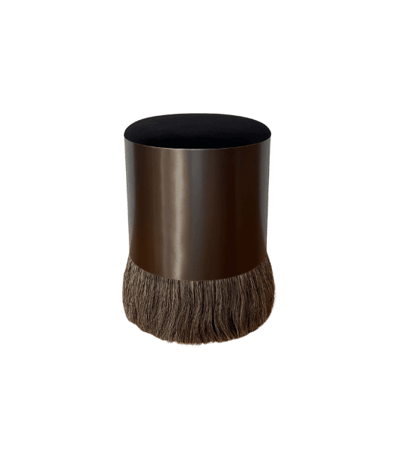 Thing 4 Counter Stool by Konekt – steel and horsehair, oil-rubbed bronze band over natural horsehair fringe base