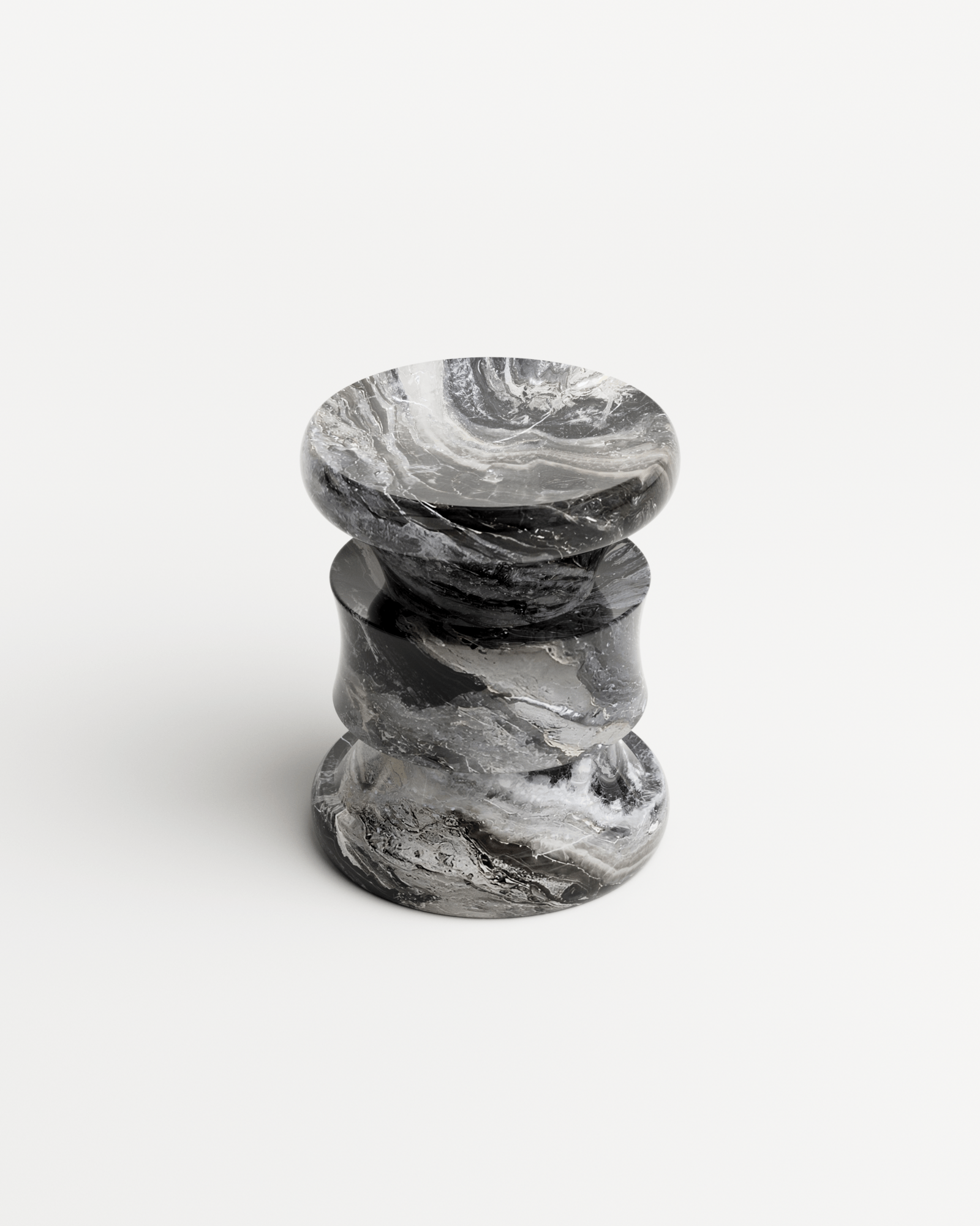 Umbra by Le Berre Vevaud, made of Marble and , Arabesco Orobico Grigio version, picture 1