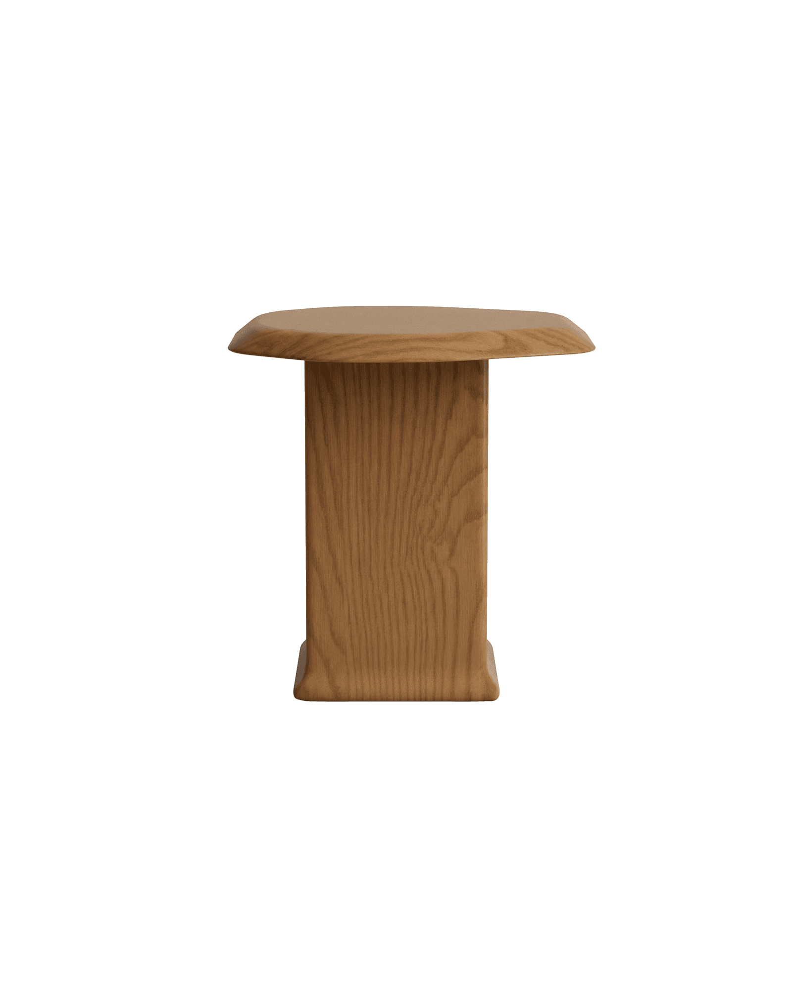 Leman Side Table by Vincent Mazenauer - solid ash wood, rectangular column, rounded square top