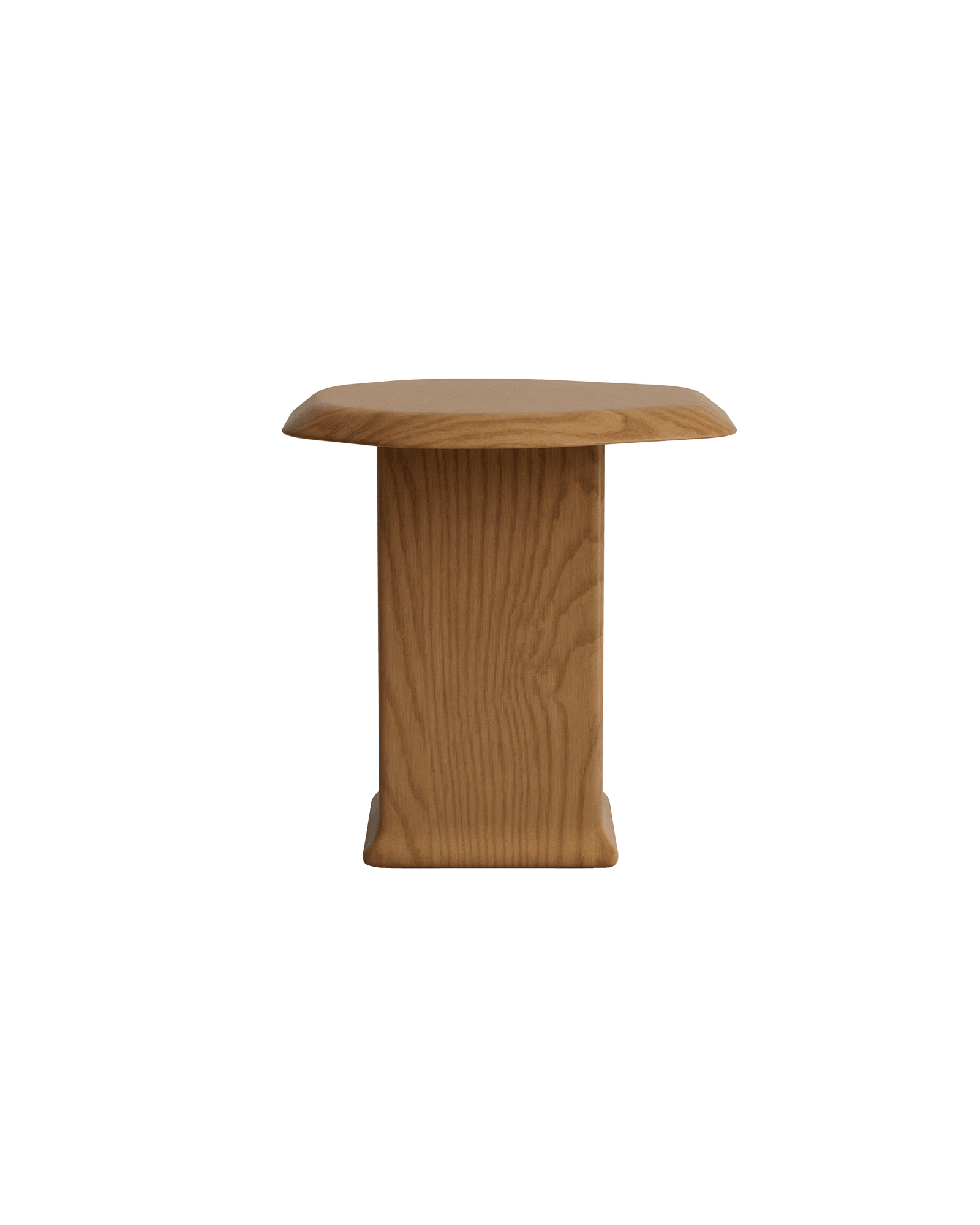 Leman Side Table by Vincent Mazenauer - solid ash wood, rectangular column, rounded square top