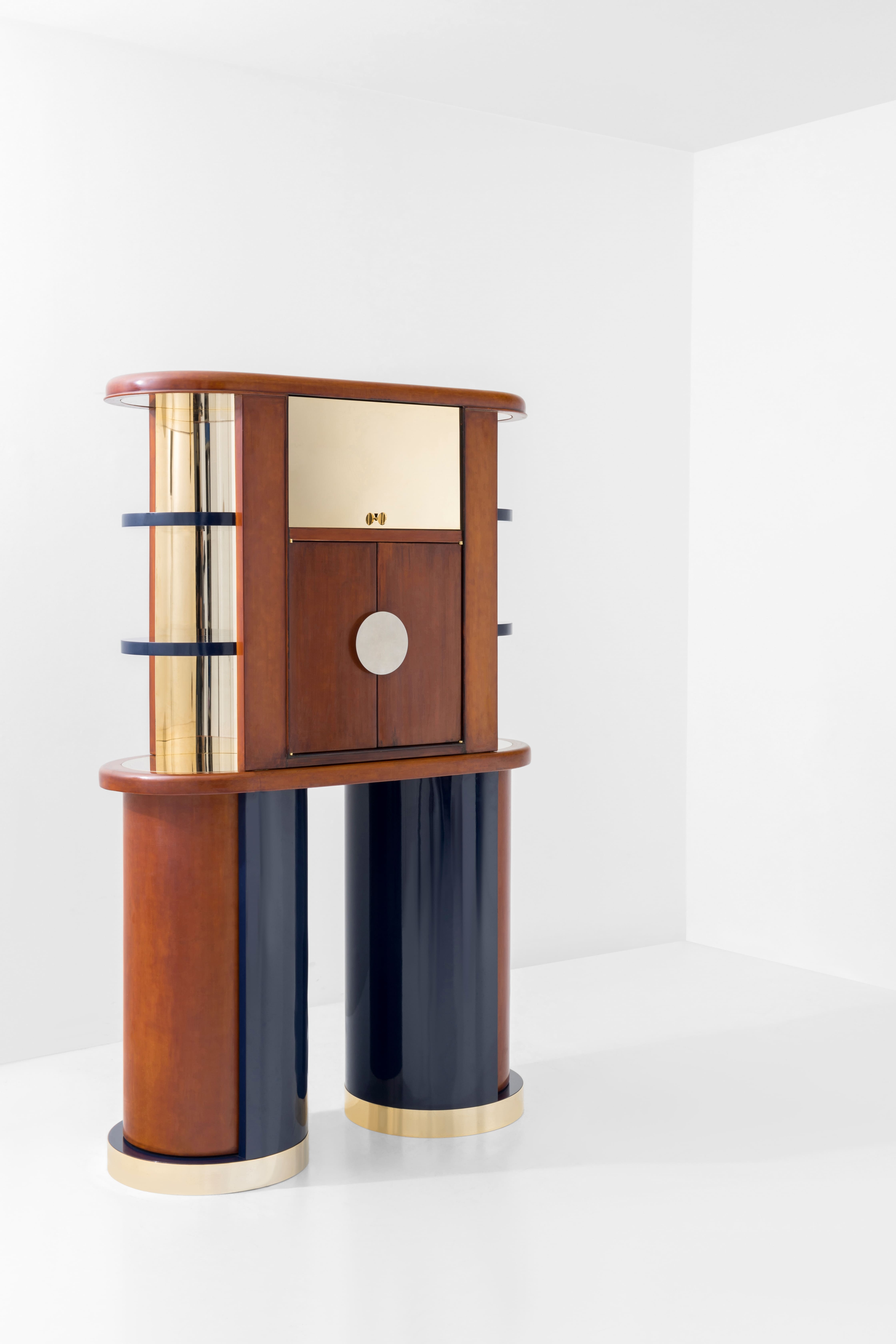 Limited Edition by Dimoremilano, made of Wood and Brushed Steel, Brown version, picture 1
