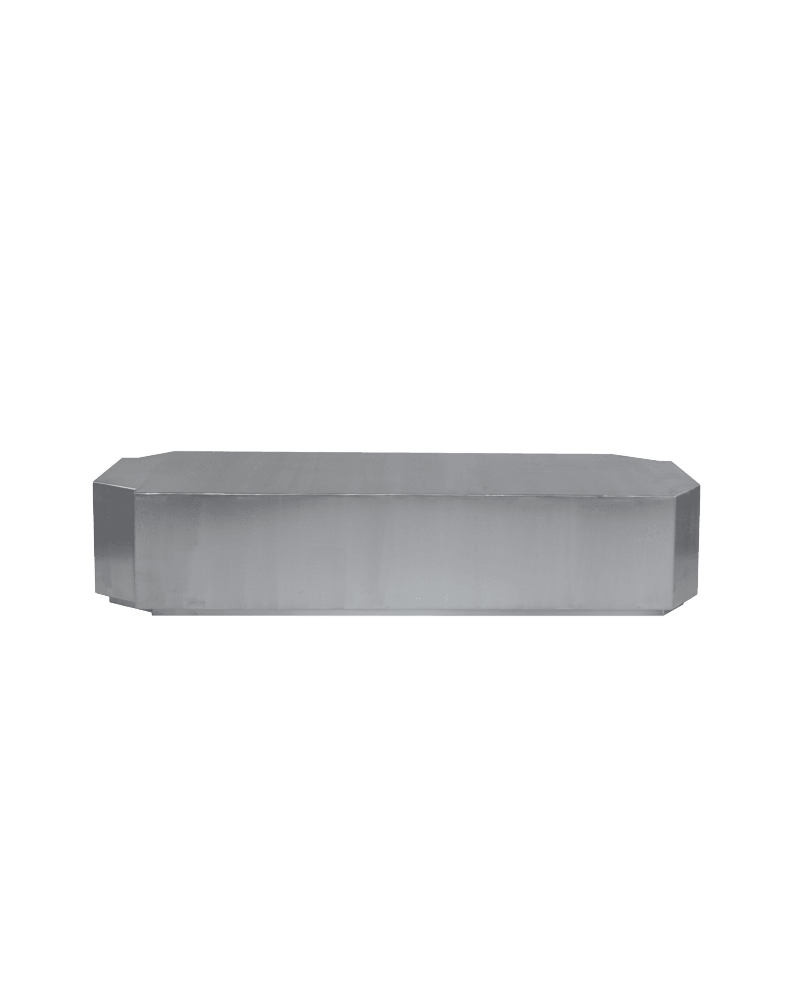 Funki Lounge Table Rectangular by Louise Roe - brushed aluminium coffee table, octagonal ends