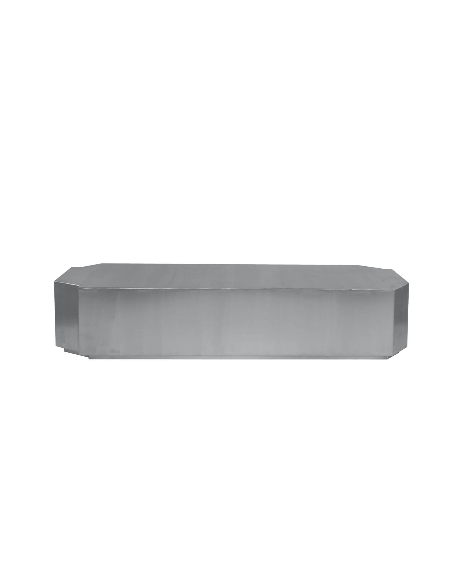 Funki Lounge Table Rectangular by Louise Roe - brushed aluminium coffee table, octagonal ends