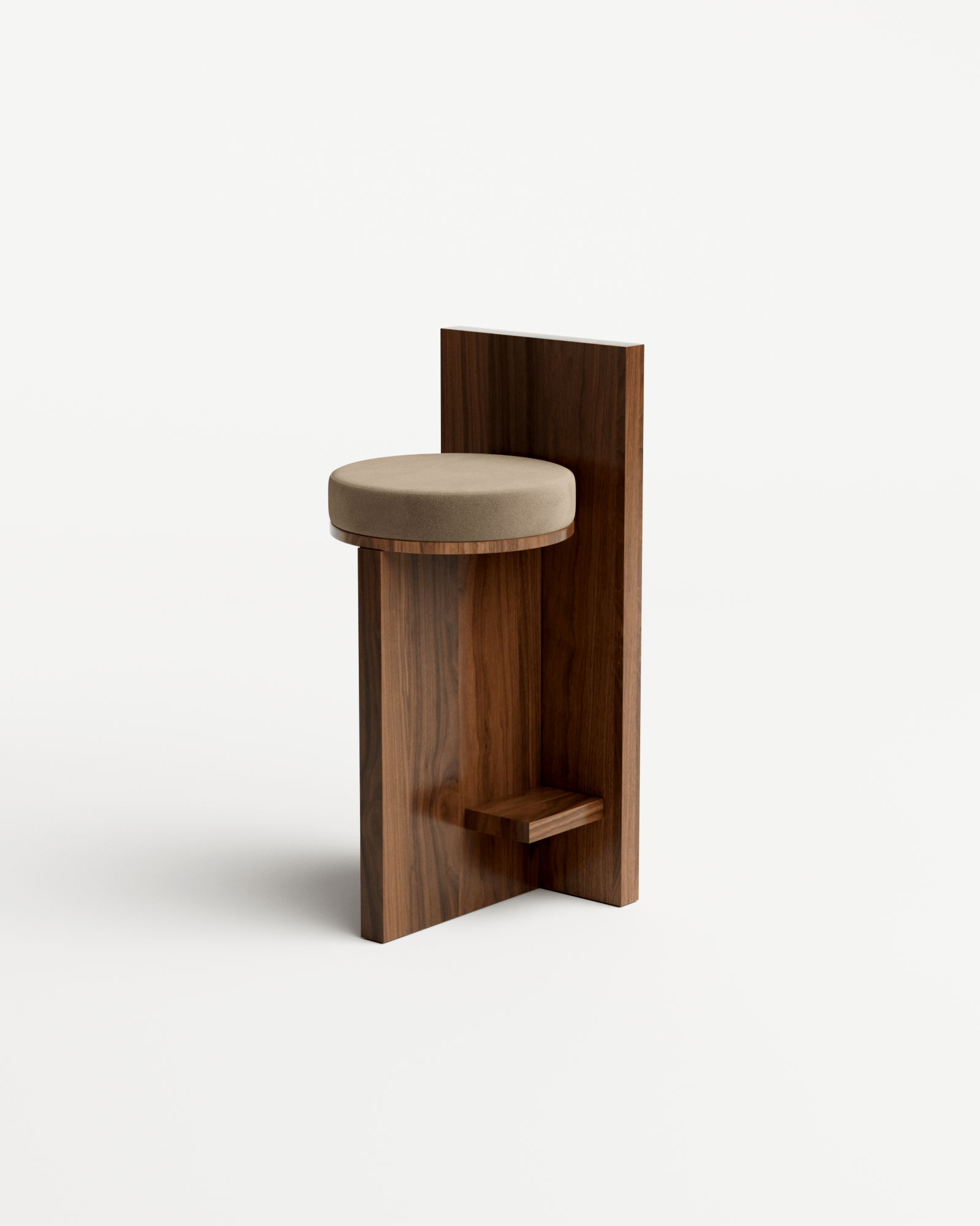Meï by Agence Volta, made of Wood and Velvet, Walnut version, picture 2
