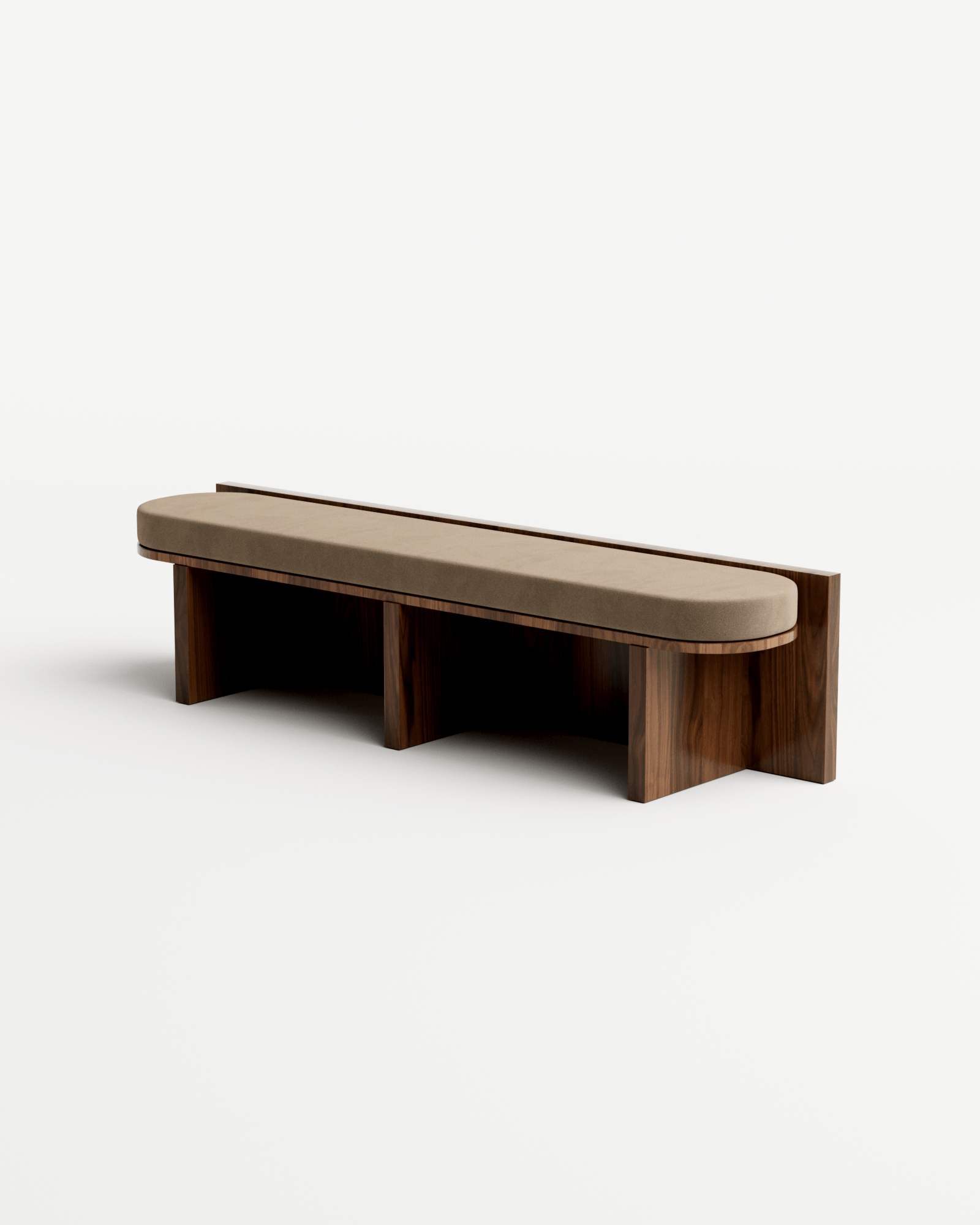Meï by Agence Volta, made of Velvet and Wood , Walnut version, picture 2