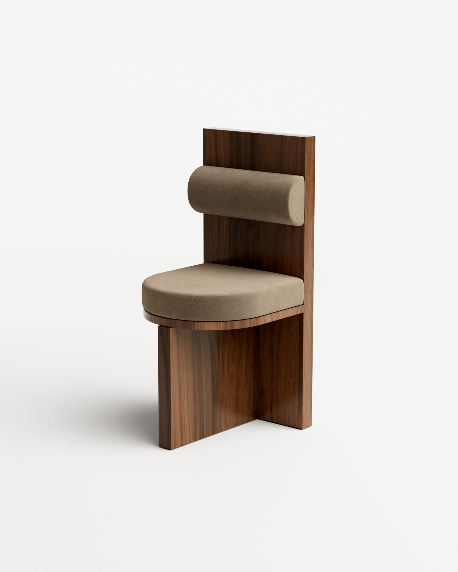 Meï by Agence Volta, made of Wood and Velvet, Walnut version, picture 2