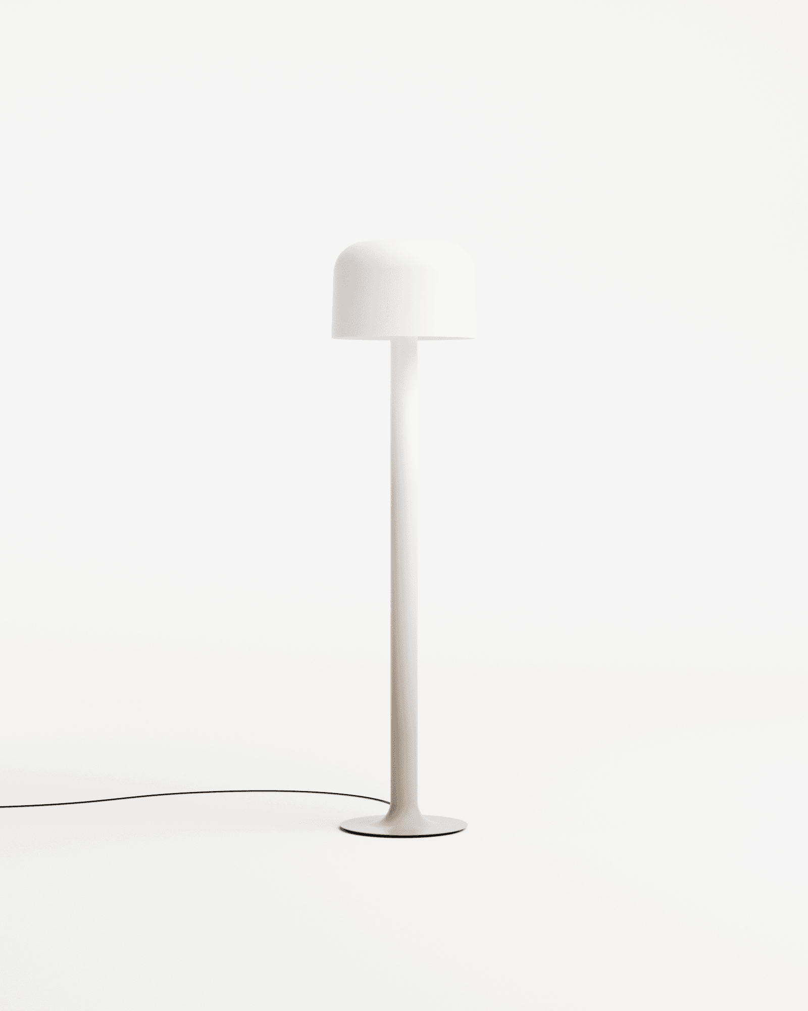 Michel Mortier Floor Lamp 10527 by Disderot, opaline glass shade, gradient aluminium stem, 1972 French design reissue