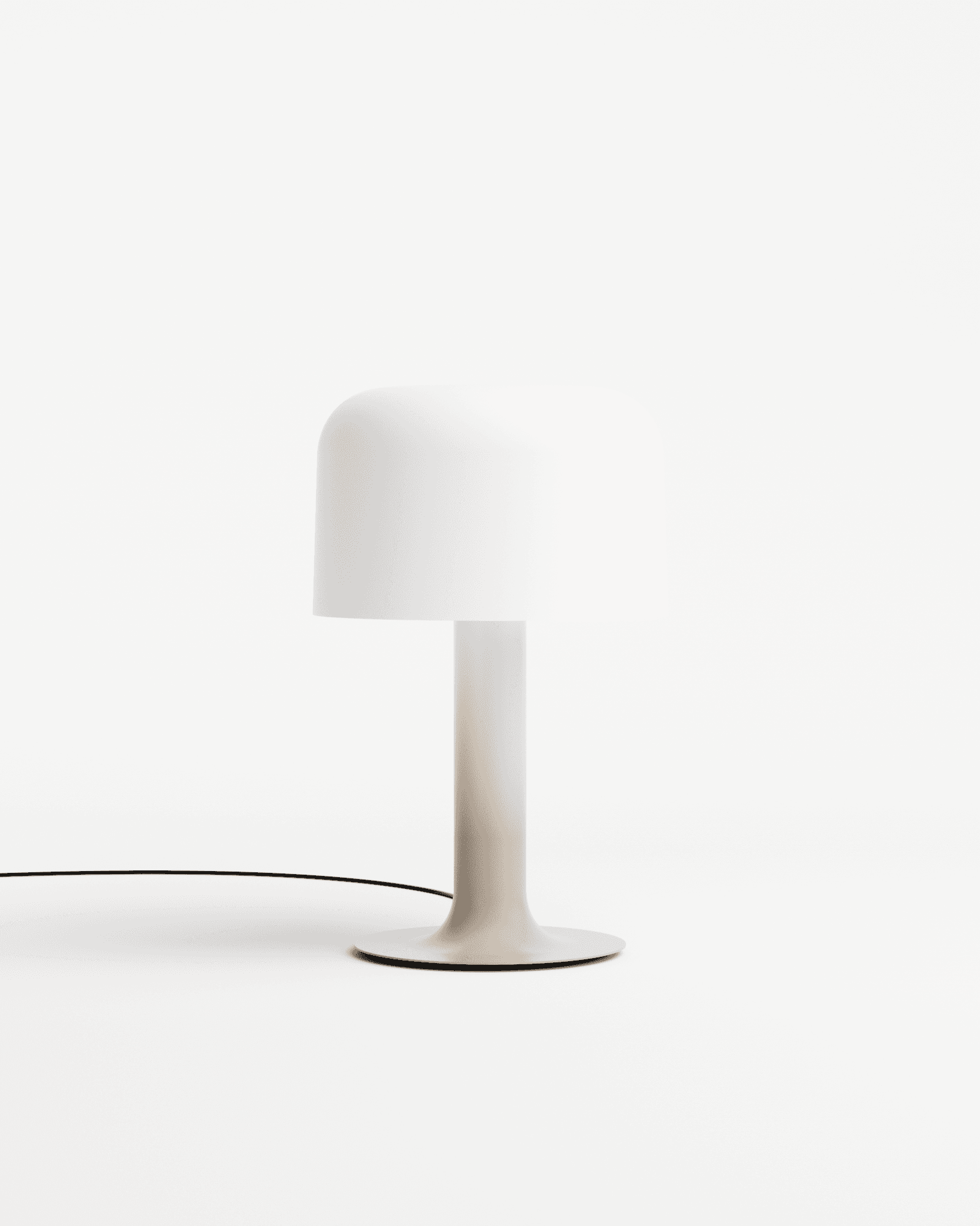 Michel Mortier Table Lamp 10497 by Disderot, opaline glass shade, gradient aluminium base, 1972 French design reissue