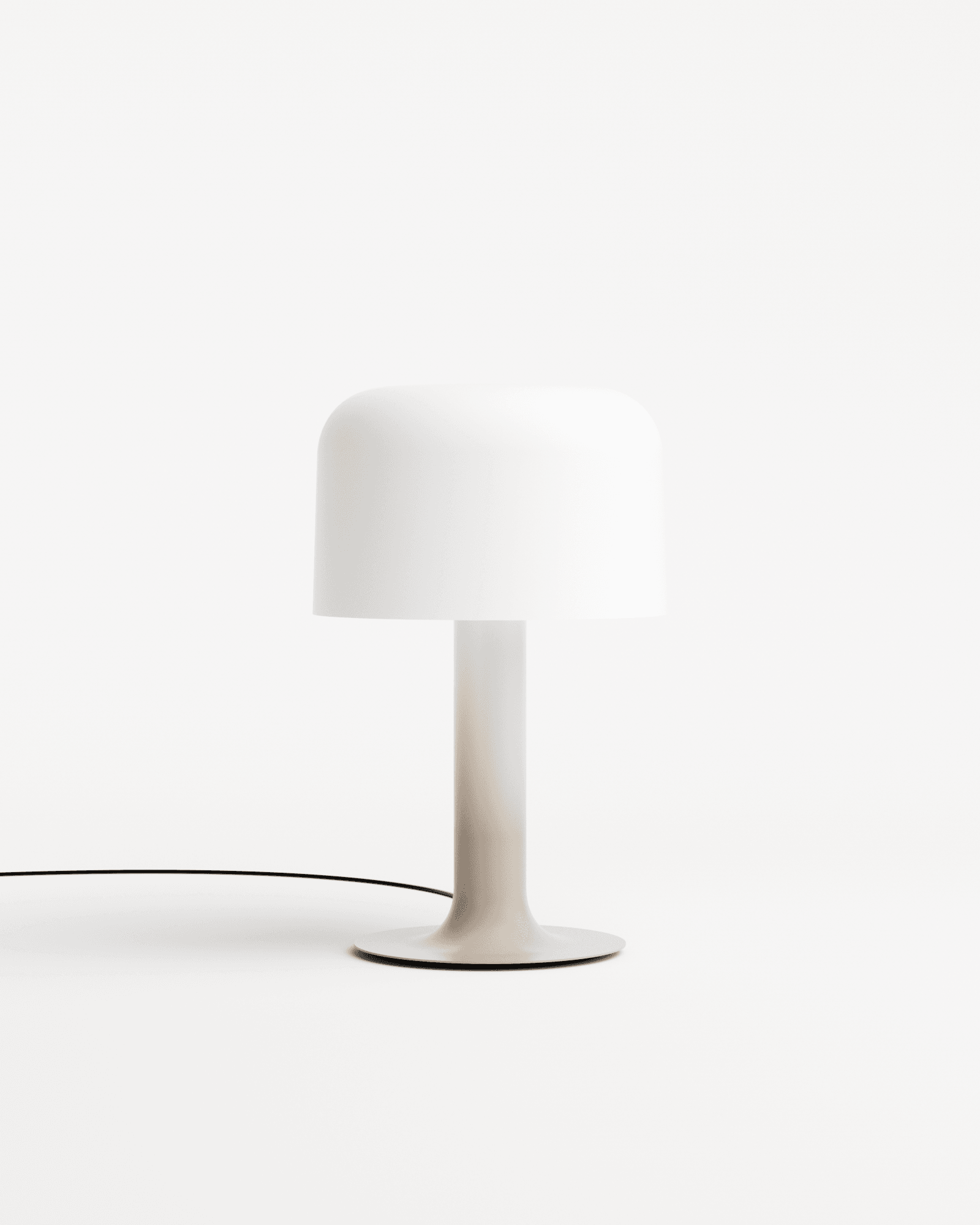Michel Mortier Table Lamp 10497 by Disderot, opaline glass shade, gradient aluminium base, 1972 French design reissue