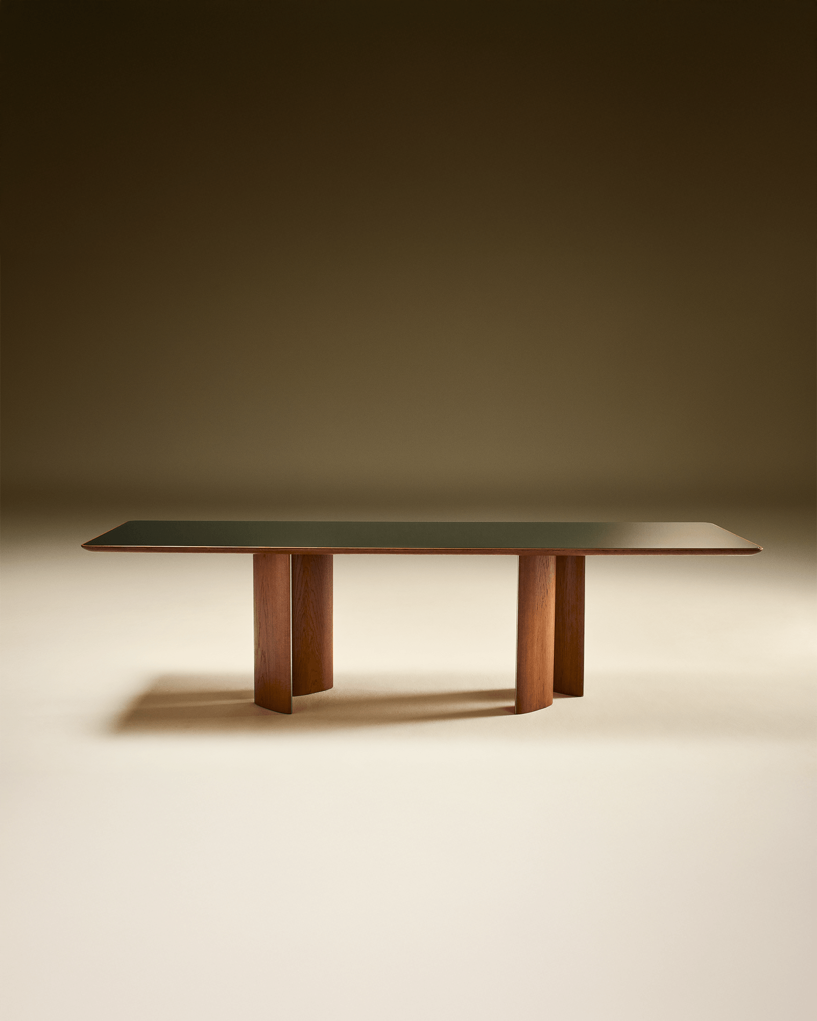 Mise En Scène by Tatjana von Stein, made of Lacquered Glass and Wood, Honey Oak version, picture 1