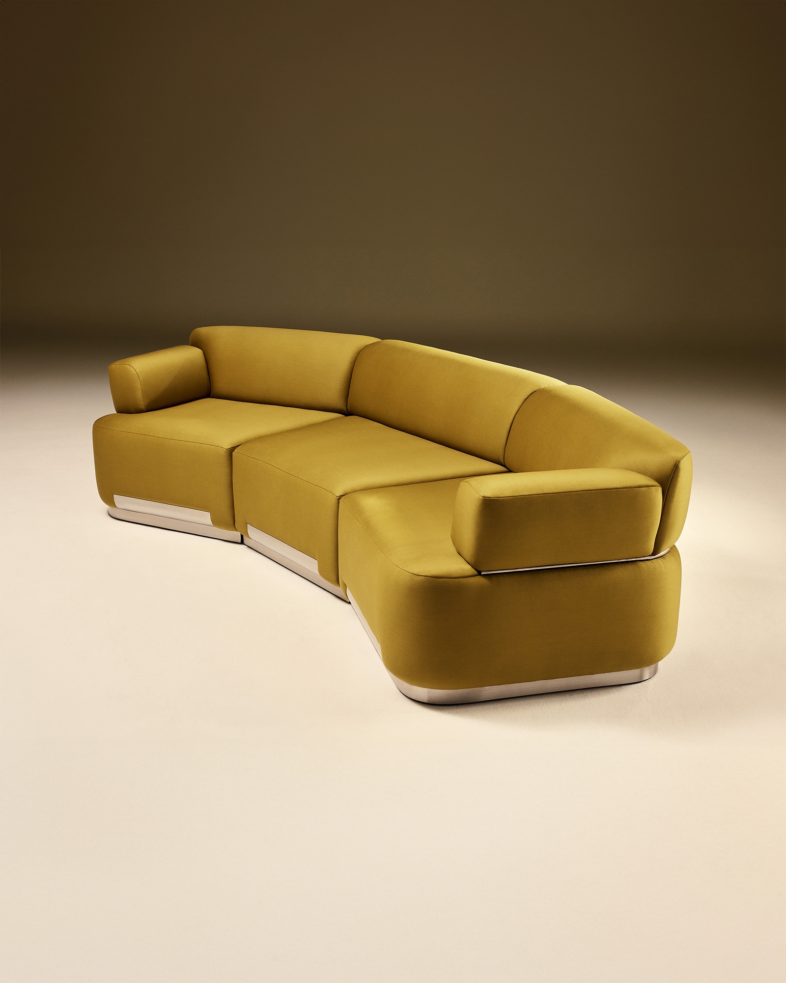 Mise En Scène by Tatjana von Stein, made of Upholstery and Steel, Mustard Yellow version, picture 2
