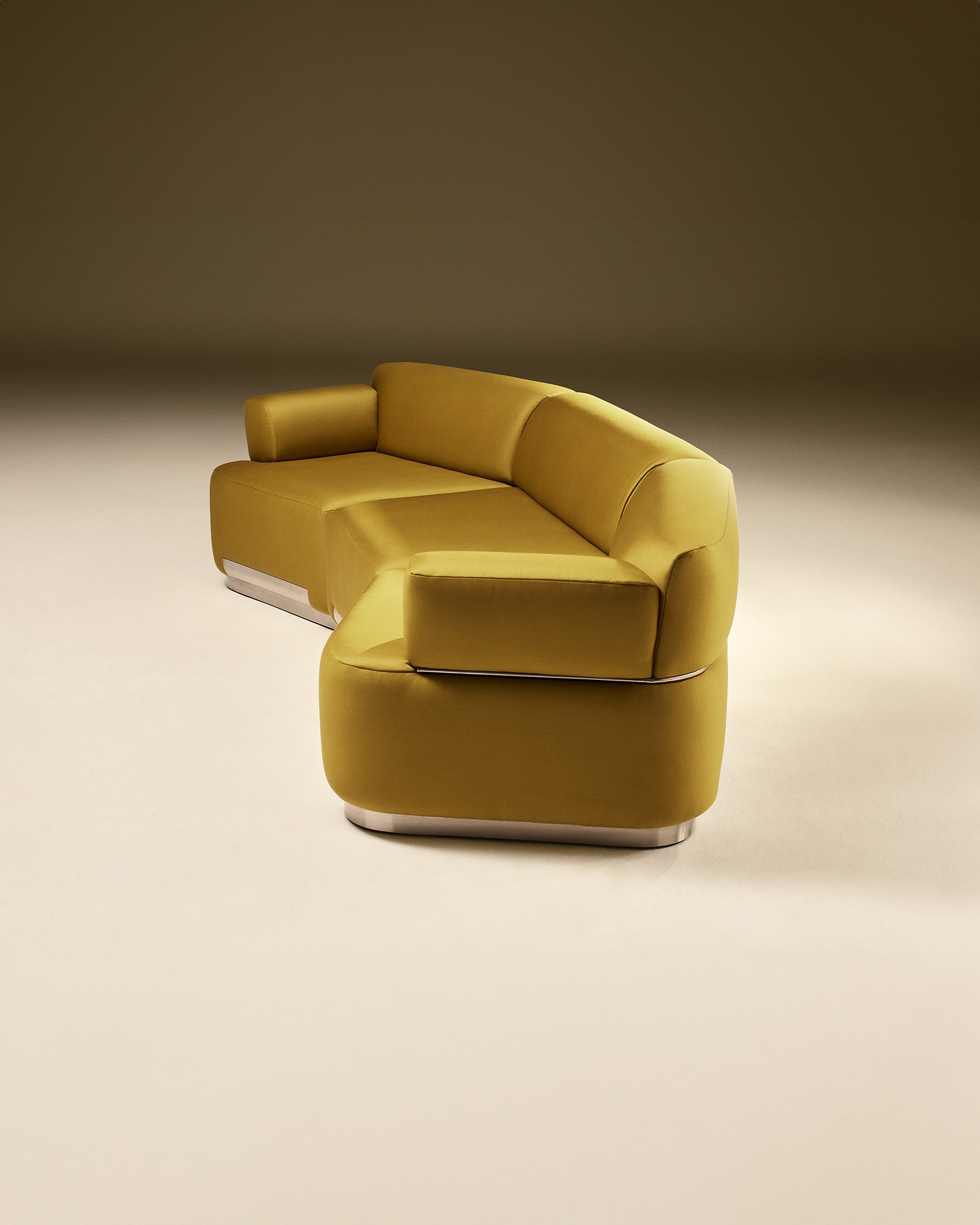 Mise En Scène by Tatjana von Stein, made of Upholstery and Steel, Mustard Yellow version, picture 3