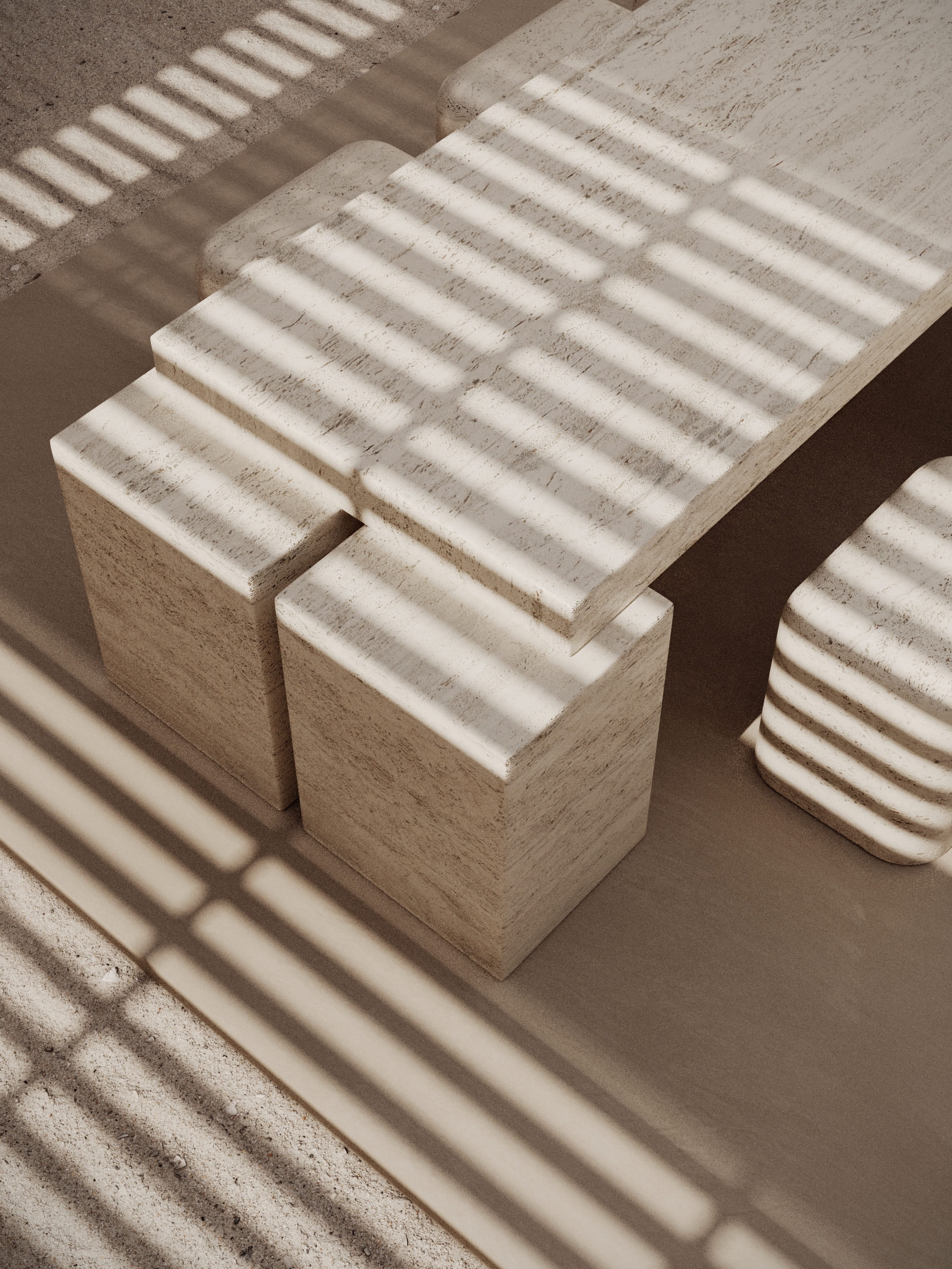 Monolith Collection by Monolith, made of Travertin and , Travertine version, picture 1