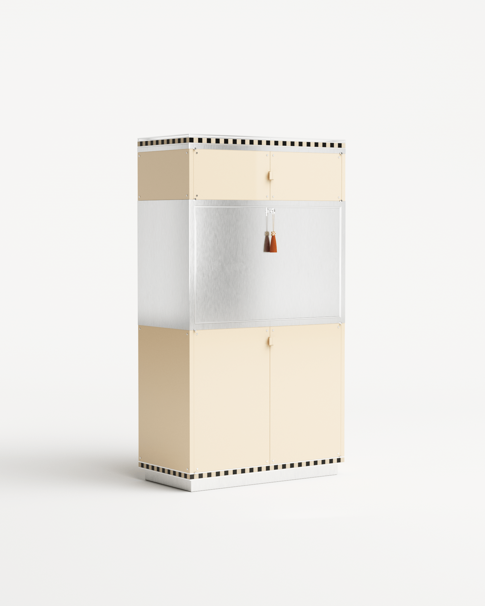 Ec8 by Necchi Architecture, made of Wood and Brushed Stainless Steel, Ivory version, picture 1