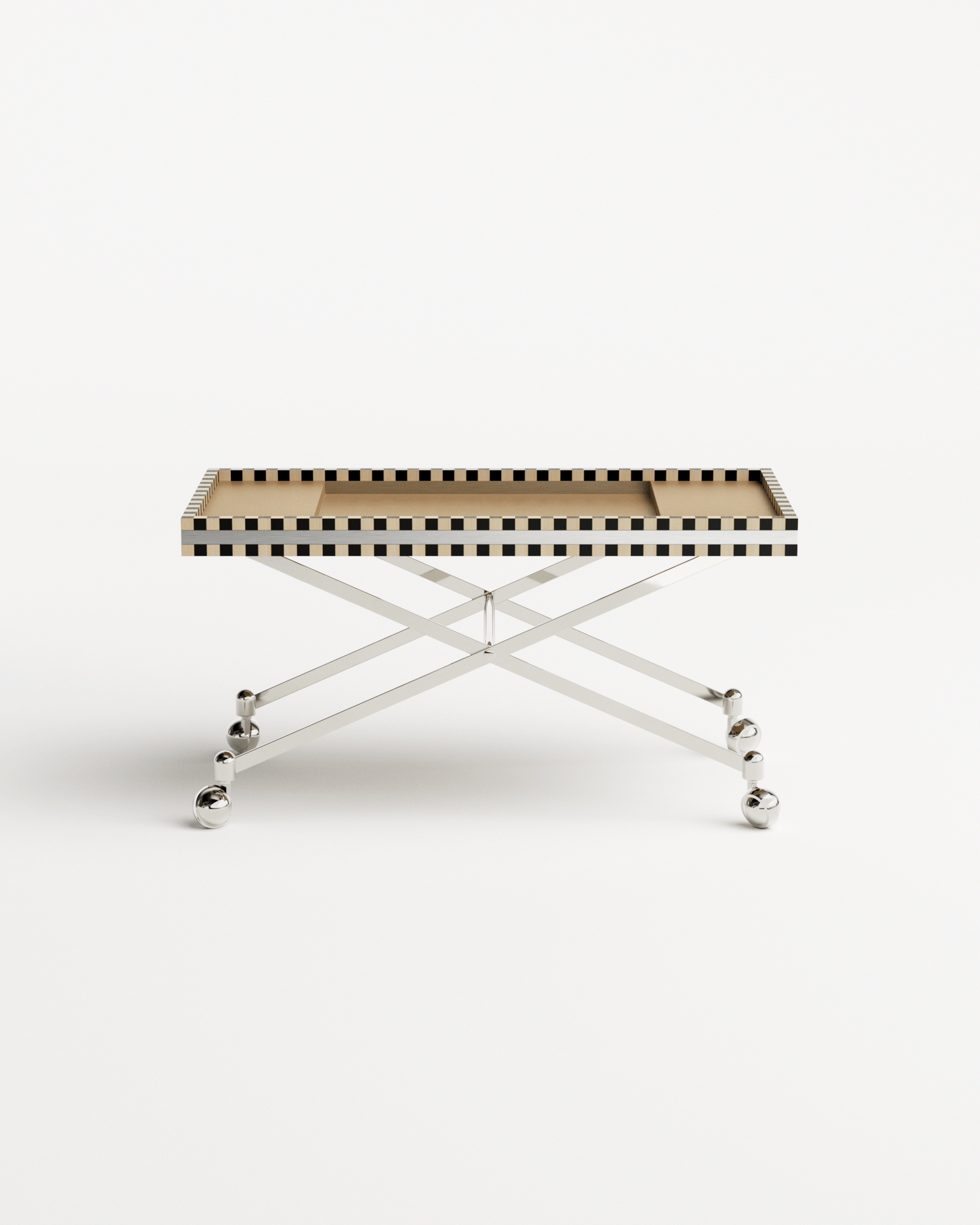 Ec8 by Necchi Architecture, made of Chrome and Wood, Beige version, picture 1