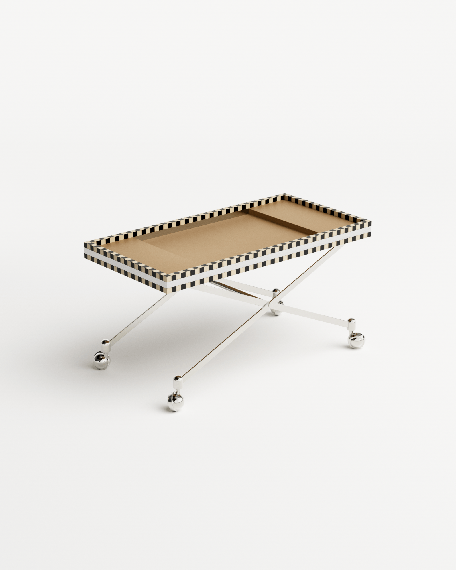 Ec8 by Necchi Architecture, made of Chrome and Wood, Beige version, picture 2