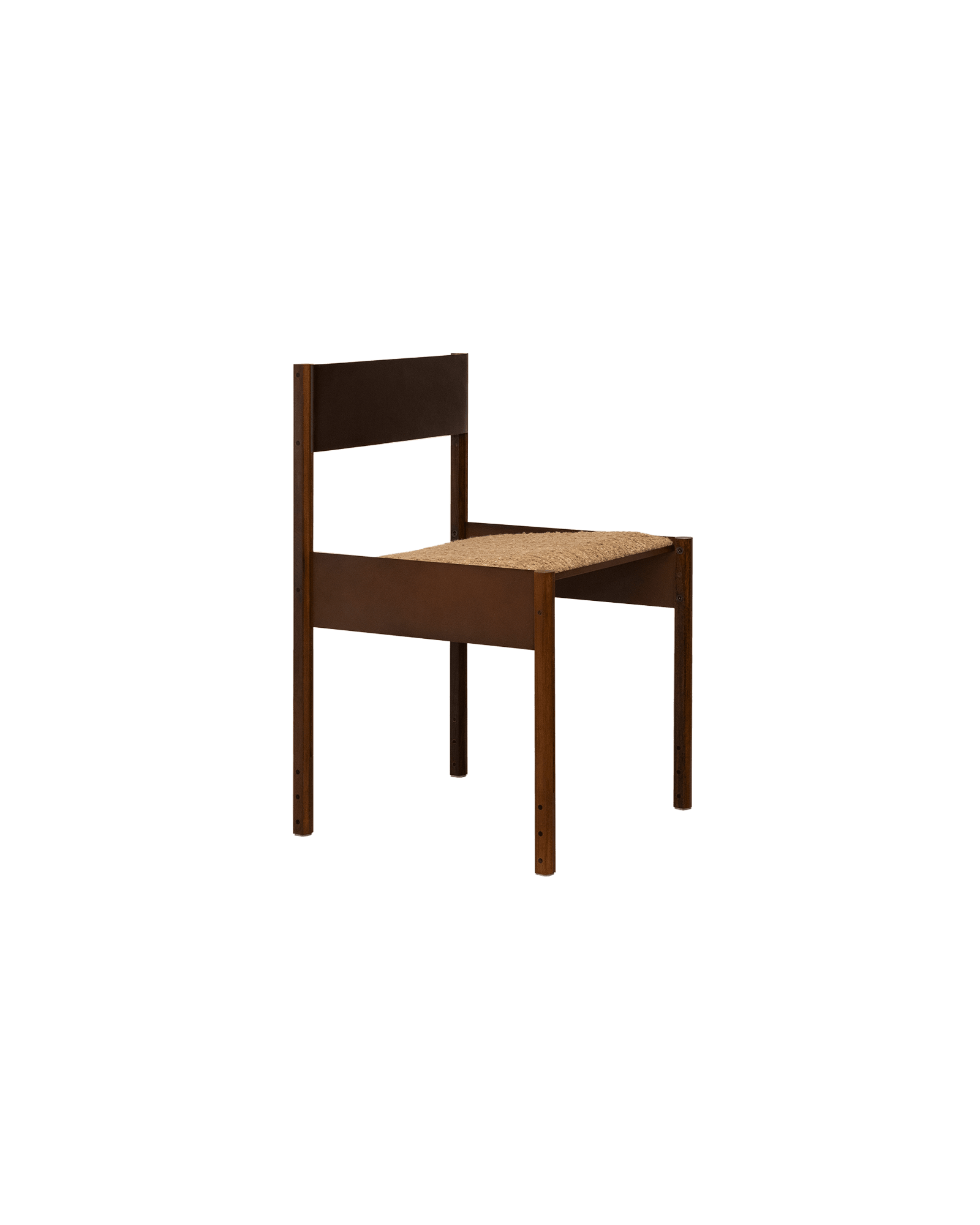 Carajás Chair, dark wood frame with woven natural fiber seat, Puro Tropical Legacy by Mobilia Puro