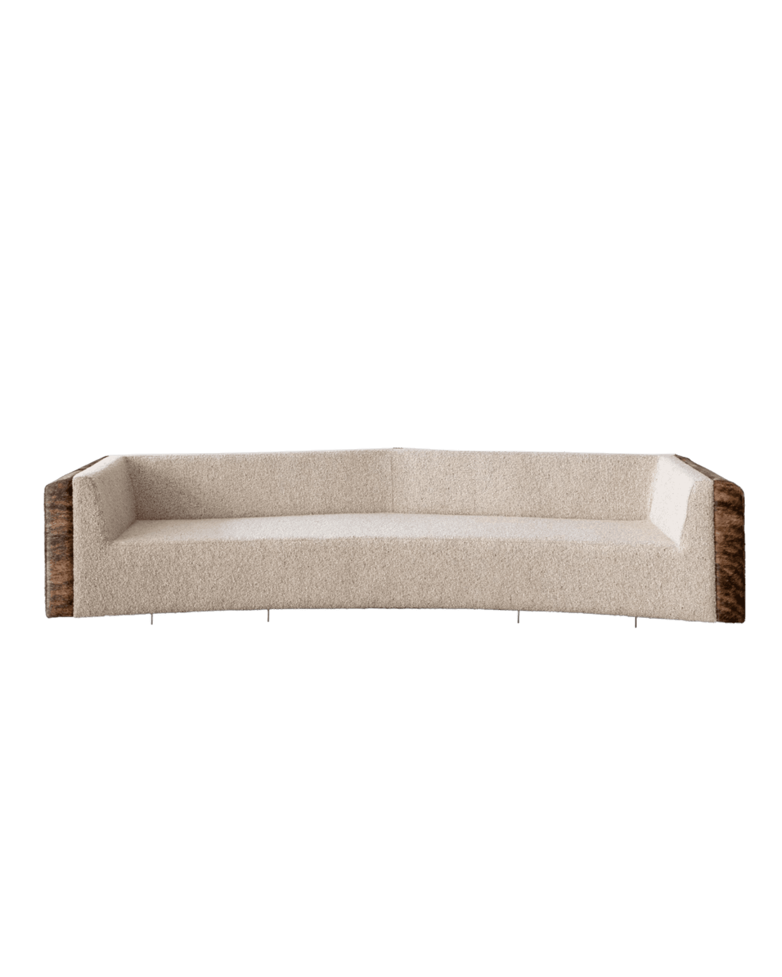 São Francisco Sofa, dark wood frame and boucle upholstery, Puro Tropical Legacy by Mobilia Puro