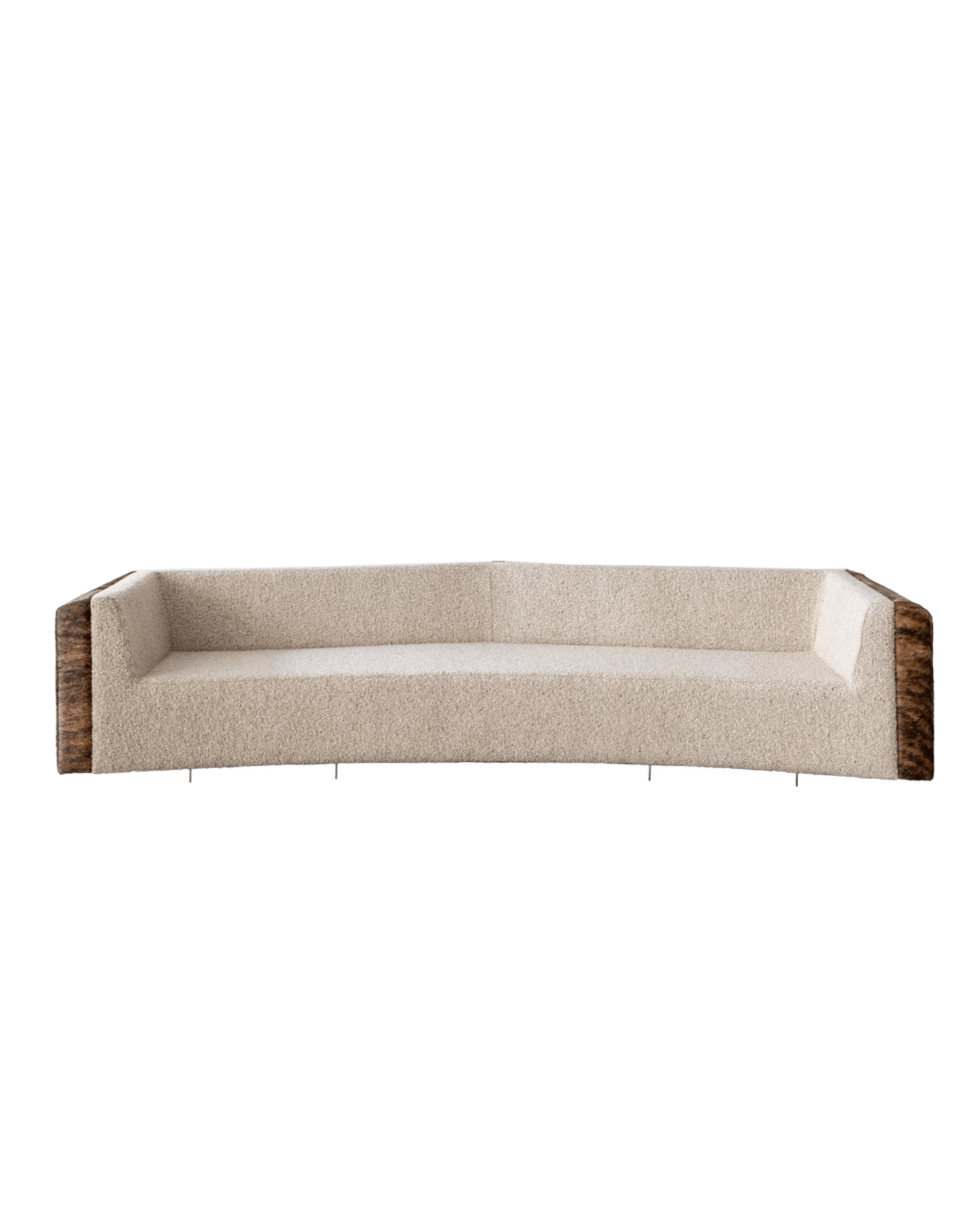 São Francisco Sofa, dark wood frame and boucle upholstery, Puro Tropical Legacy by Mobilia Puro