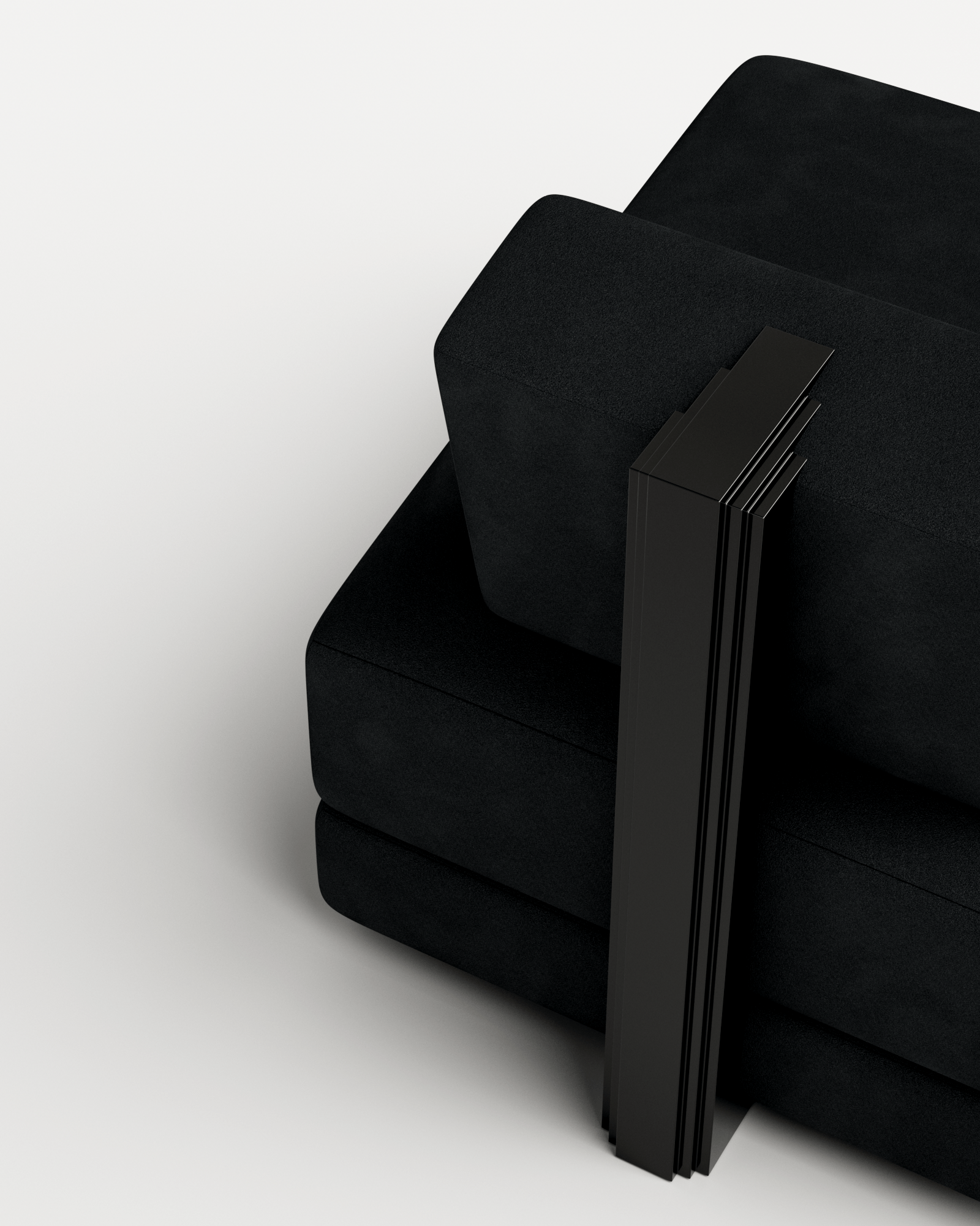 Rodez by Thomas Moisan, made of Wood and Velvet, Nero version, picture 3