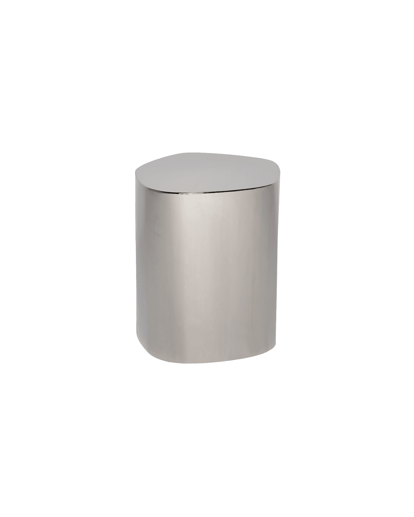 LT-01 Column by Sabourin Costes, polished metal, organic cylindrical form, champagne finish
