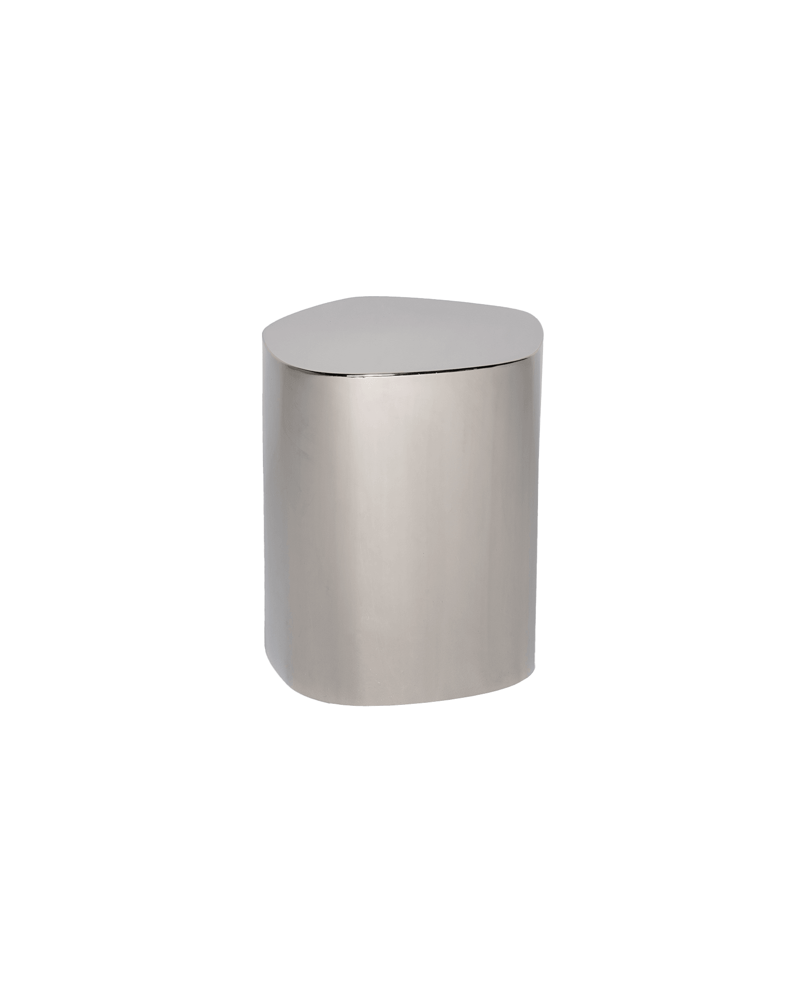 LT-01 Column by Sabourin Costes, polished metal, organic cylindrical form, champagne finish