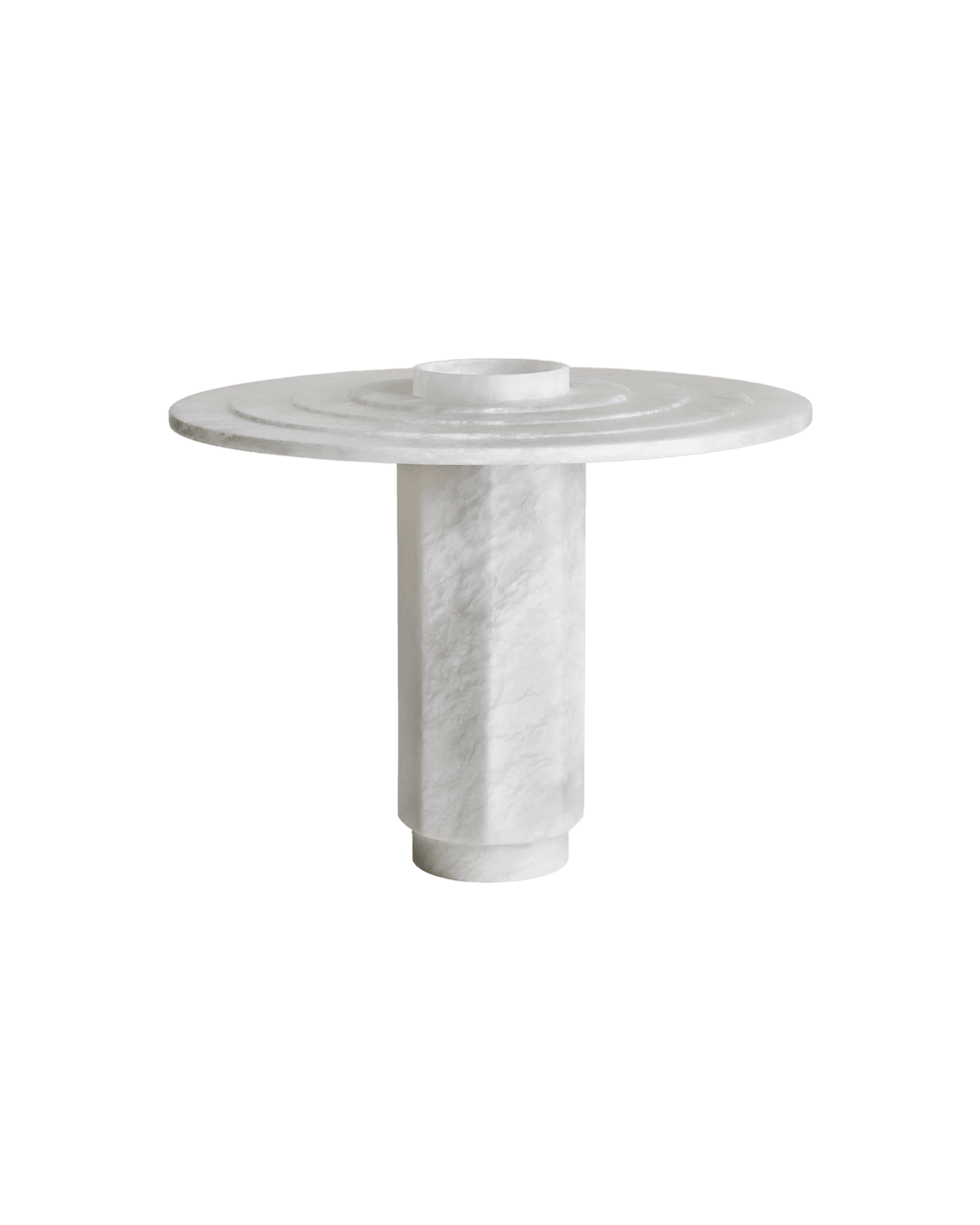 Disco pendant lamp by Samuel Accoceberry – faceted alabaster disc, translucent diffused light